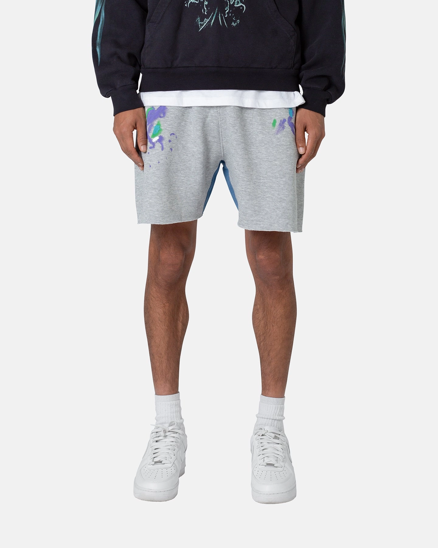 MNML Contrast Paneled Sweatshorts Grey beach volleyball gear Multi Pocket System