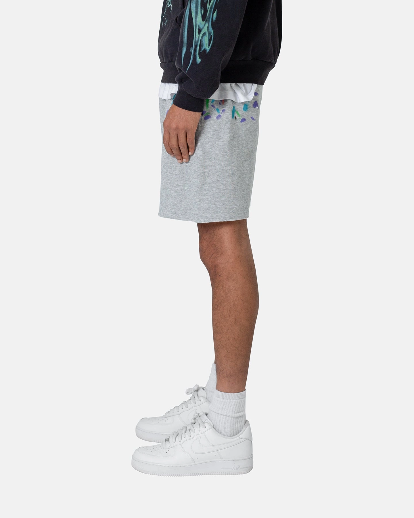 MNML Contrast Paneled Sweatshorts Grey scarf