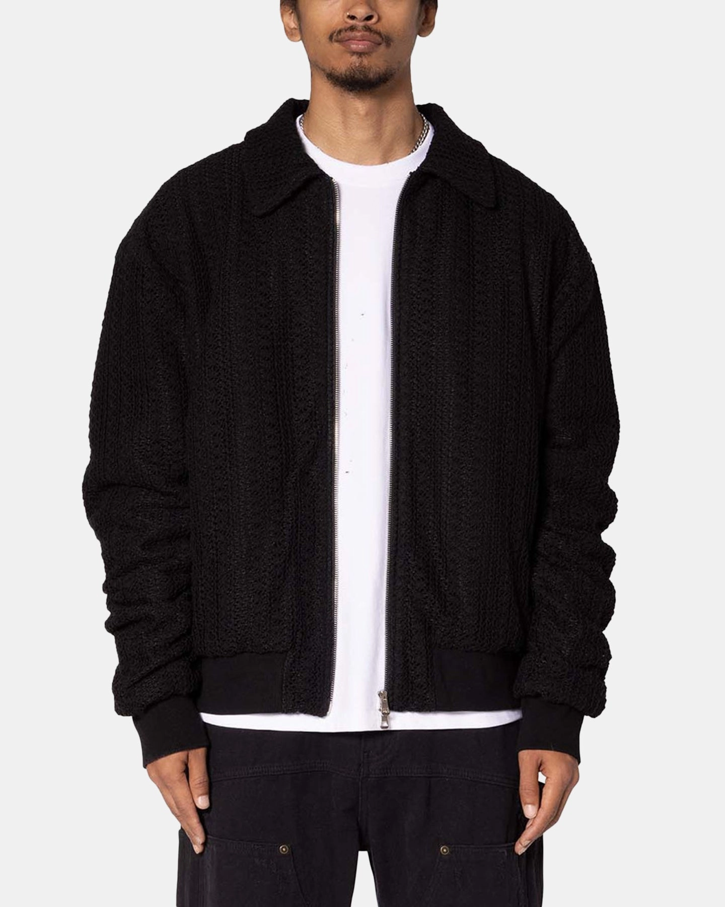 MNML Crochet Bomber Jacket Black Probability