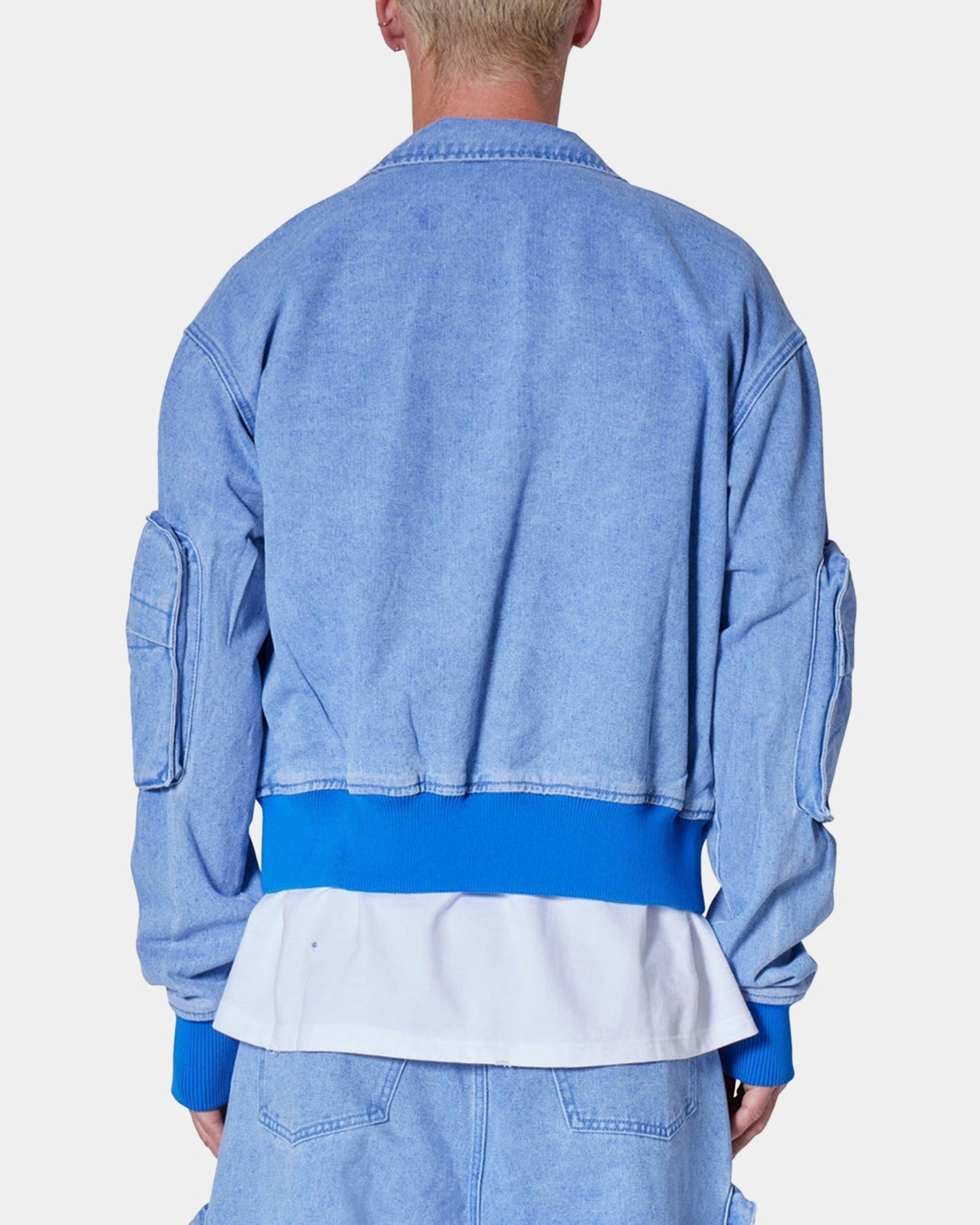 MNML Cropped Denim Jacket Blue New Year's Eve attire