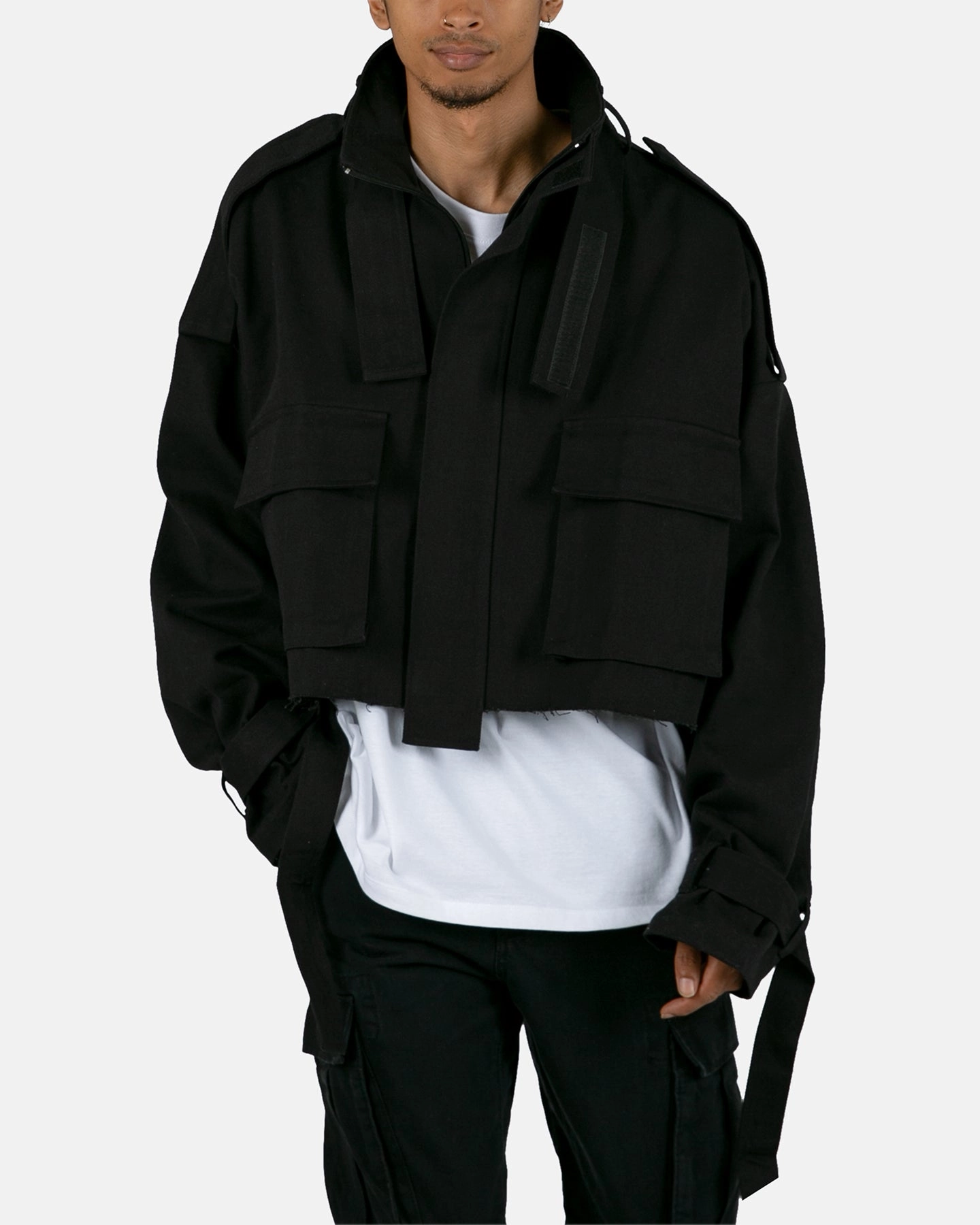 Process Reflective Detailing MNML Cropped M65 Jacket Black