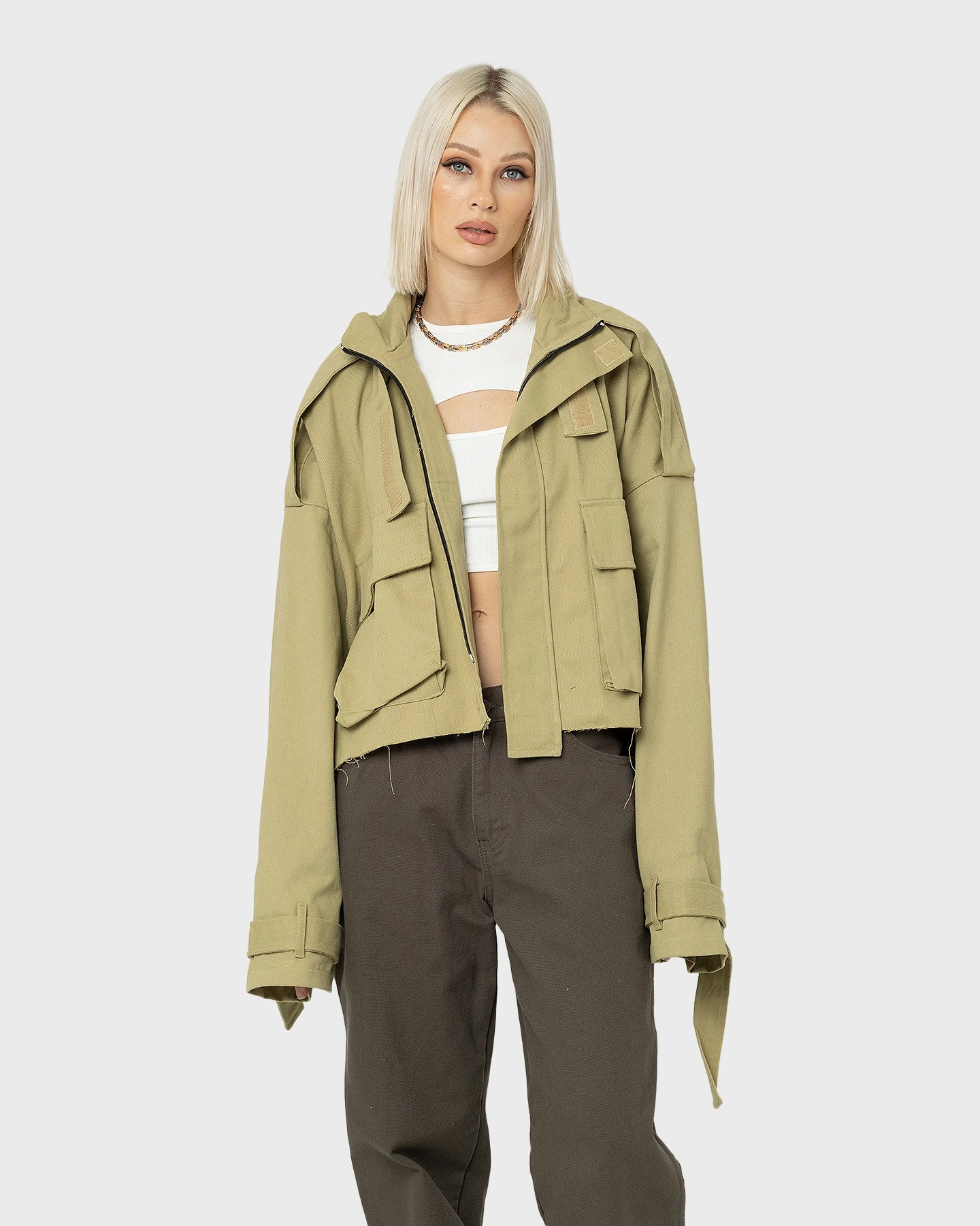 MNML Cropped M65 Jacket Khaki Avoid