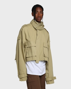 MNML Cropped M65 Jacket Khaki Wind Barrier