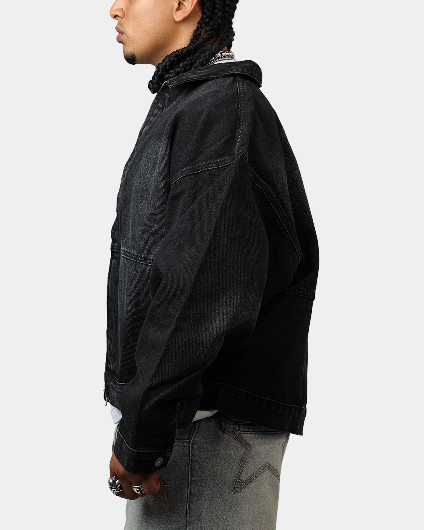 Heat Sealed Seams MNML Denim Choir Coat Washed Black