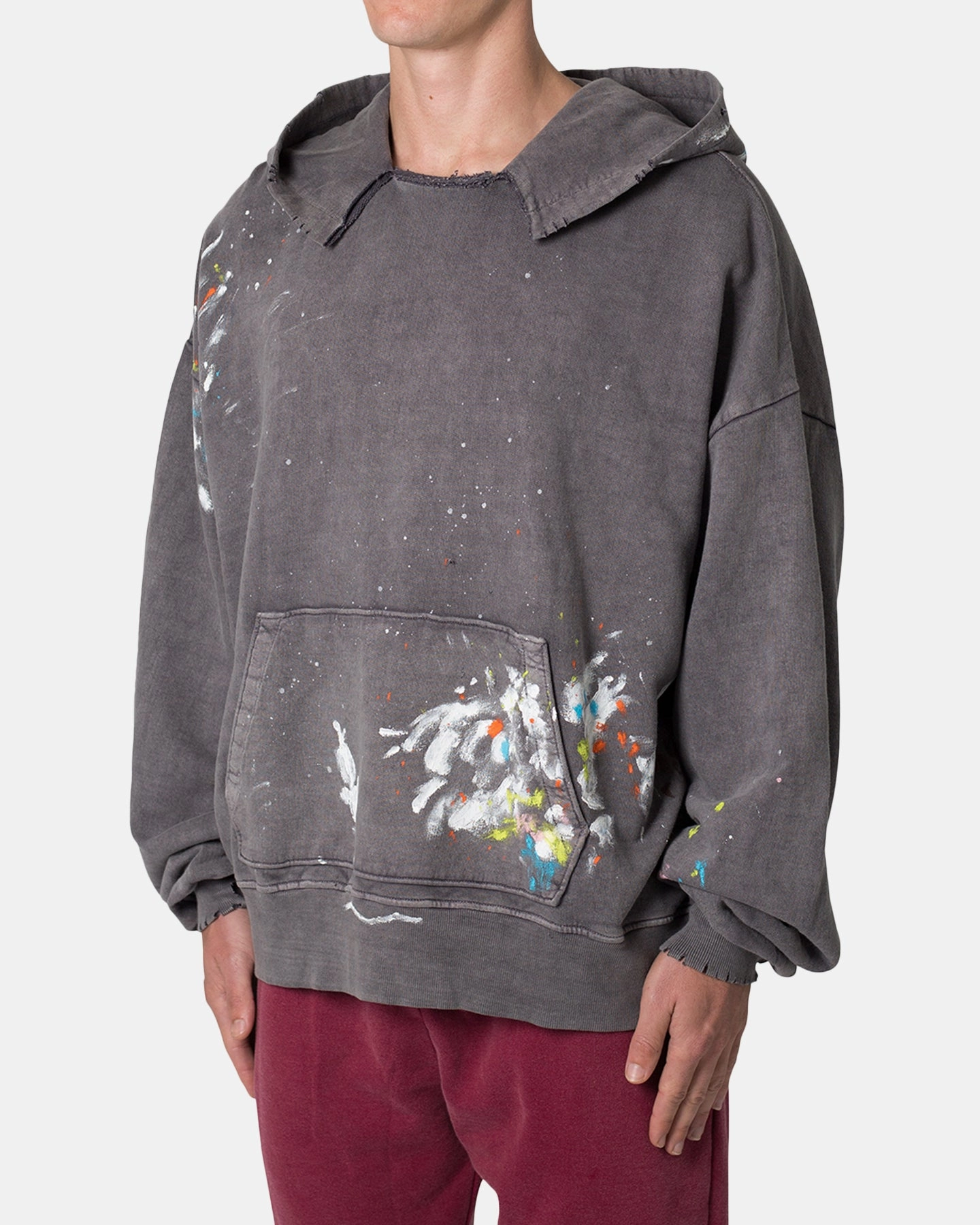 Cosmetics MNML Destroyed Painter Hoodie Charcoal Grey