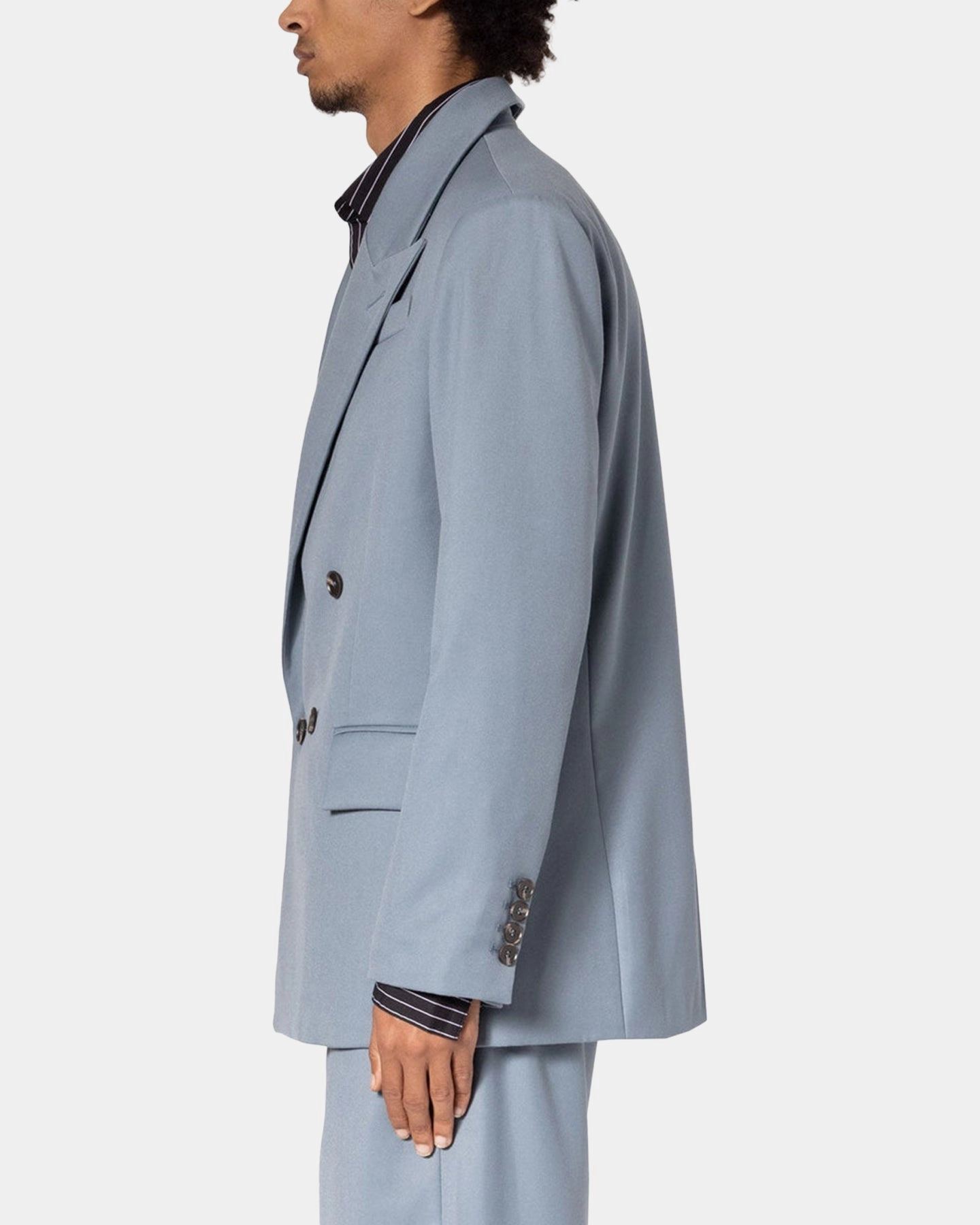 MNML Double Breasted Suit Jacket Teal Urban Motion