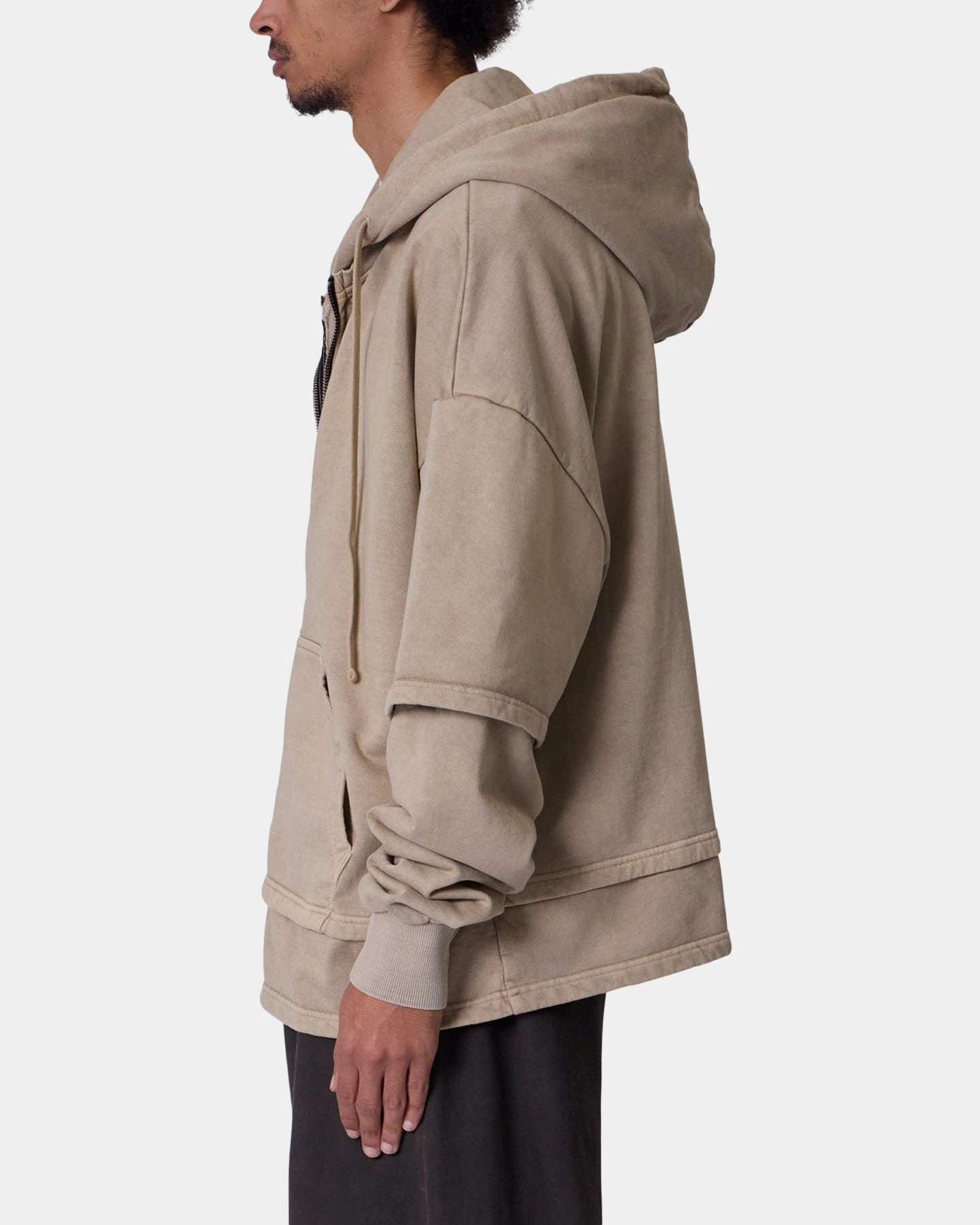 Thermolite Insulation MNML Double Layer Zipper Sweater Washed Earth