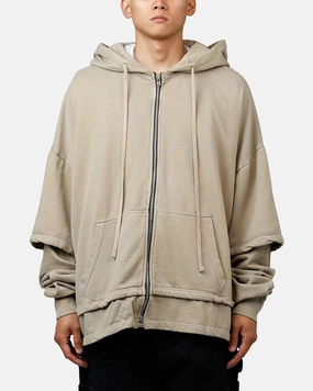 MNML Double Layer Zipper Sweater Washed Earth Unwind Action