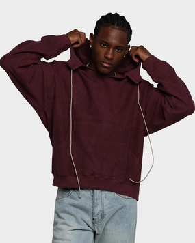 MNML Extended Drawcord Hoodie Burgundy Dynamic Feel