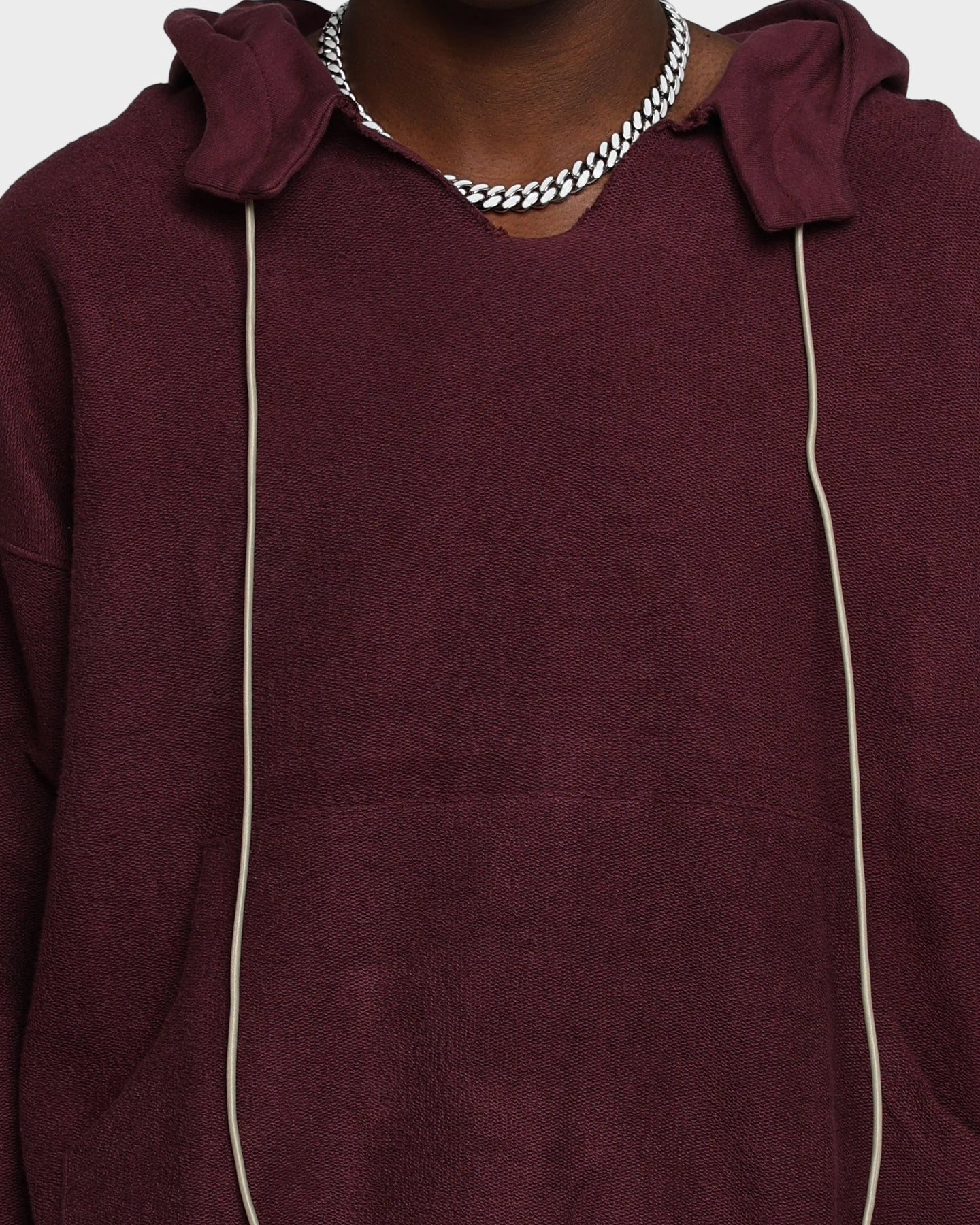 Culture MNML Extended Drawcord Hoodie Burgundy