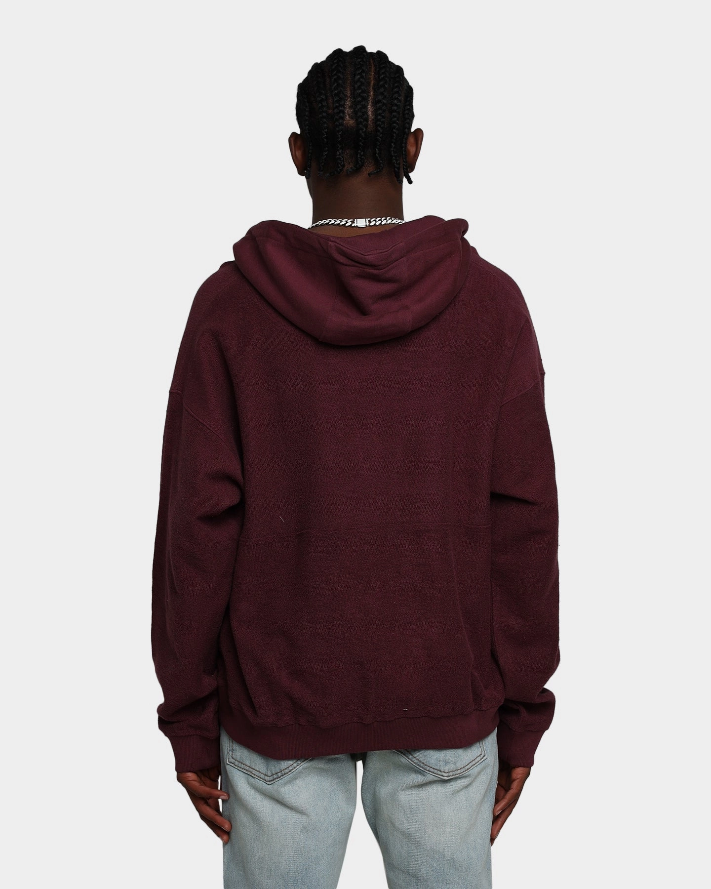 MNML Extended Drawcord Hoodie Burgundy Mask Machine washable