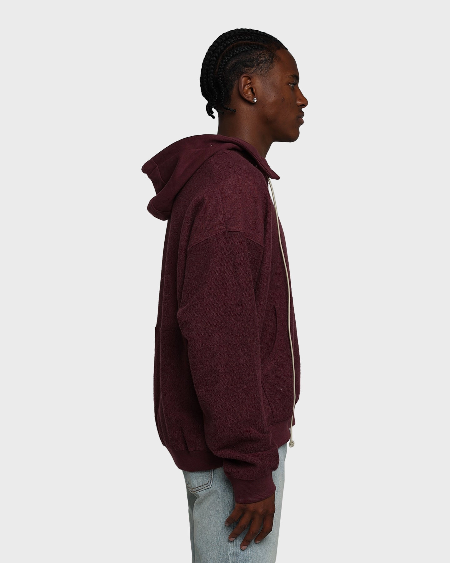 Jump popular among teenagers MNML Extended Drawcord Hoodie Burgundy