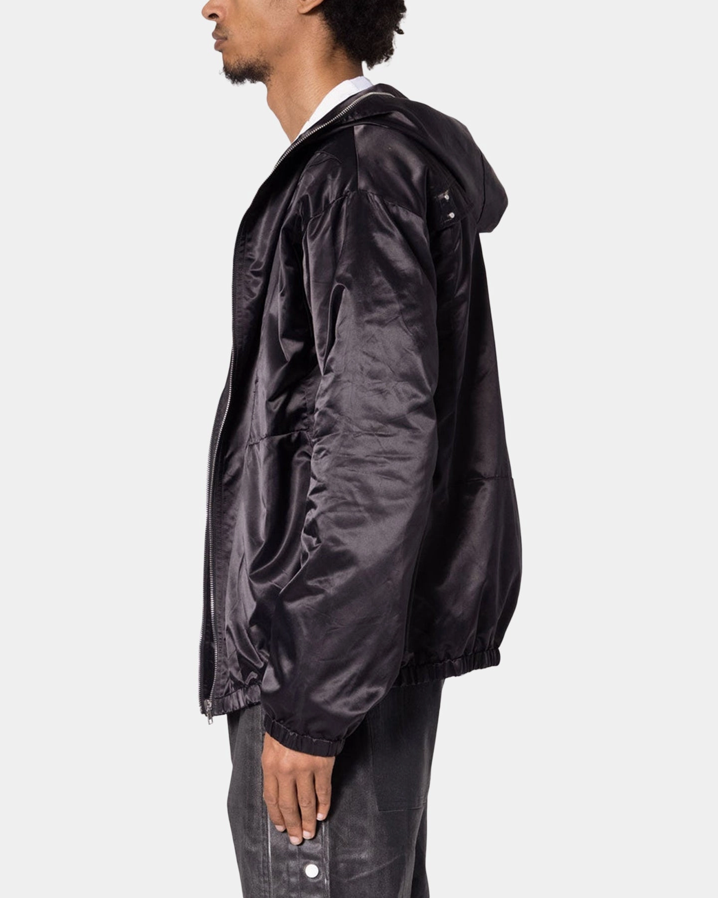MNML Full Zip Paneled Fight Jacket Black wedding guests Snag Free Surface