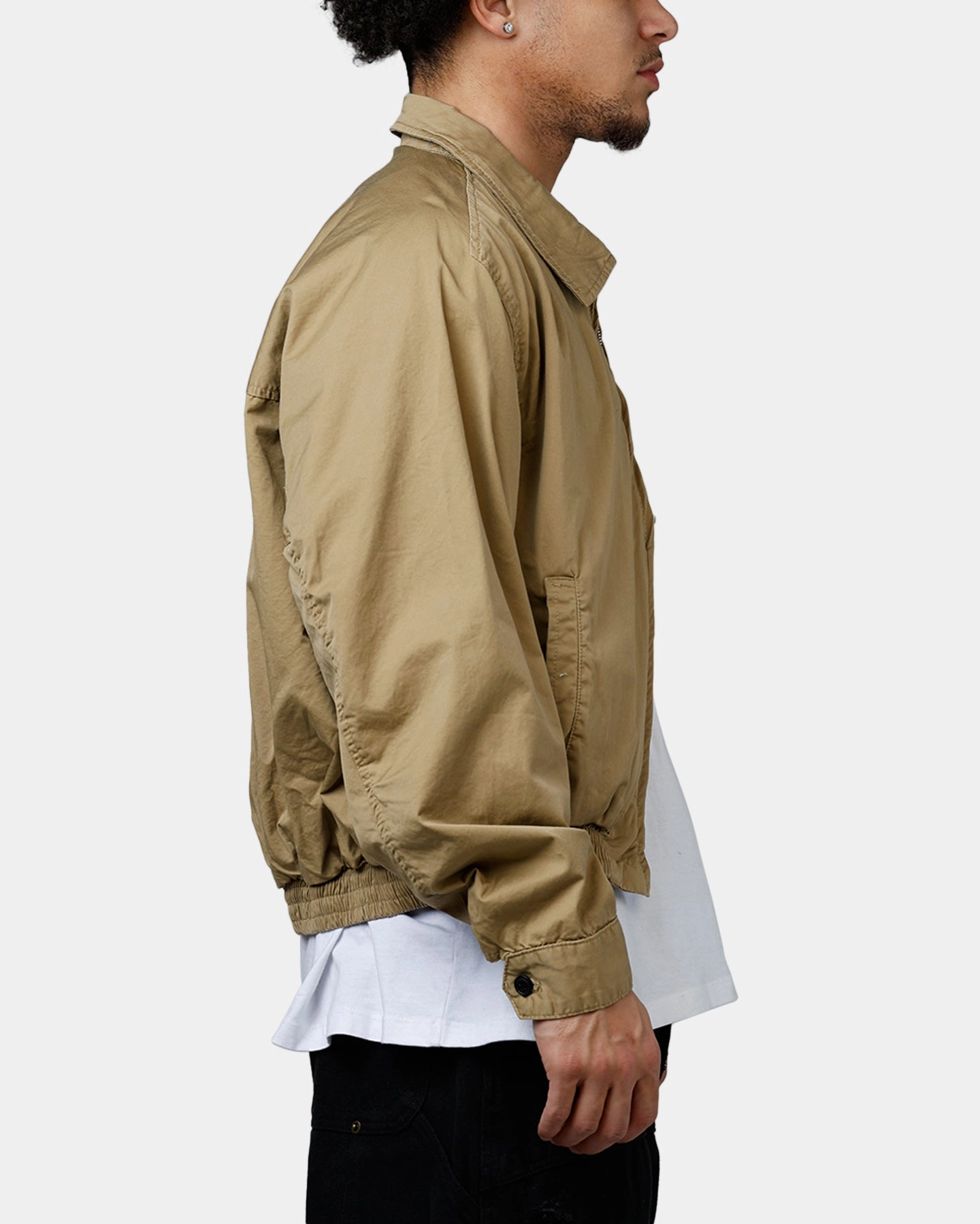 MNML Grandpa's Bomber Jacket Tan Easy Care Fabric