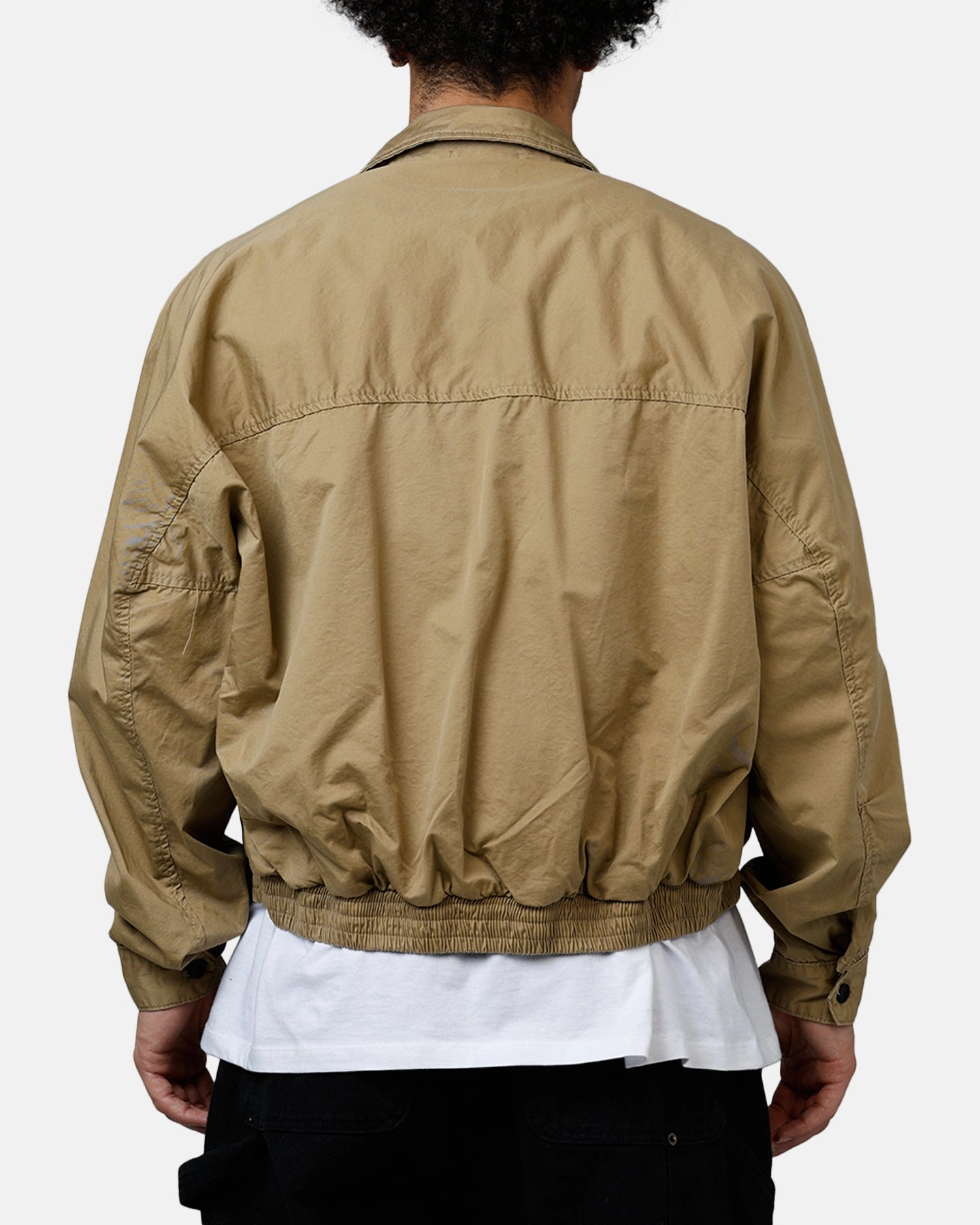 MNML Grandpa's Bomber Jacket Tan Lightweight Fabric Liability