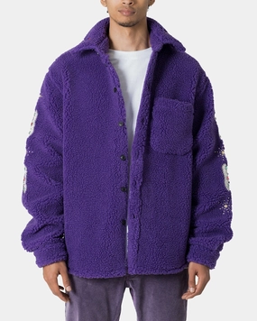 MNML Jewel Sherpa Jacket Purple Comfort Fit Silhouette