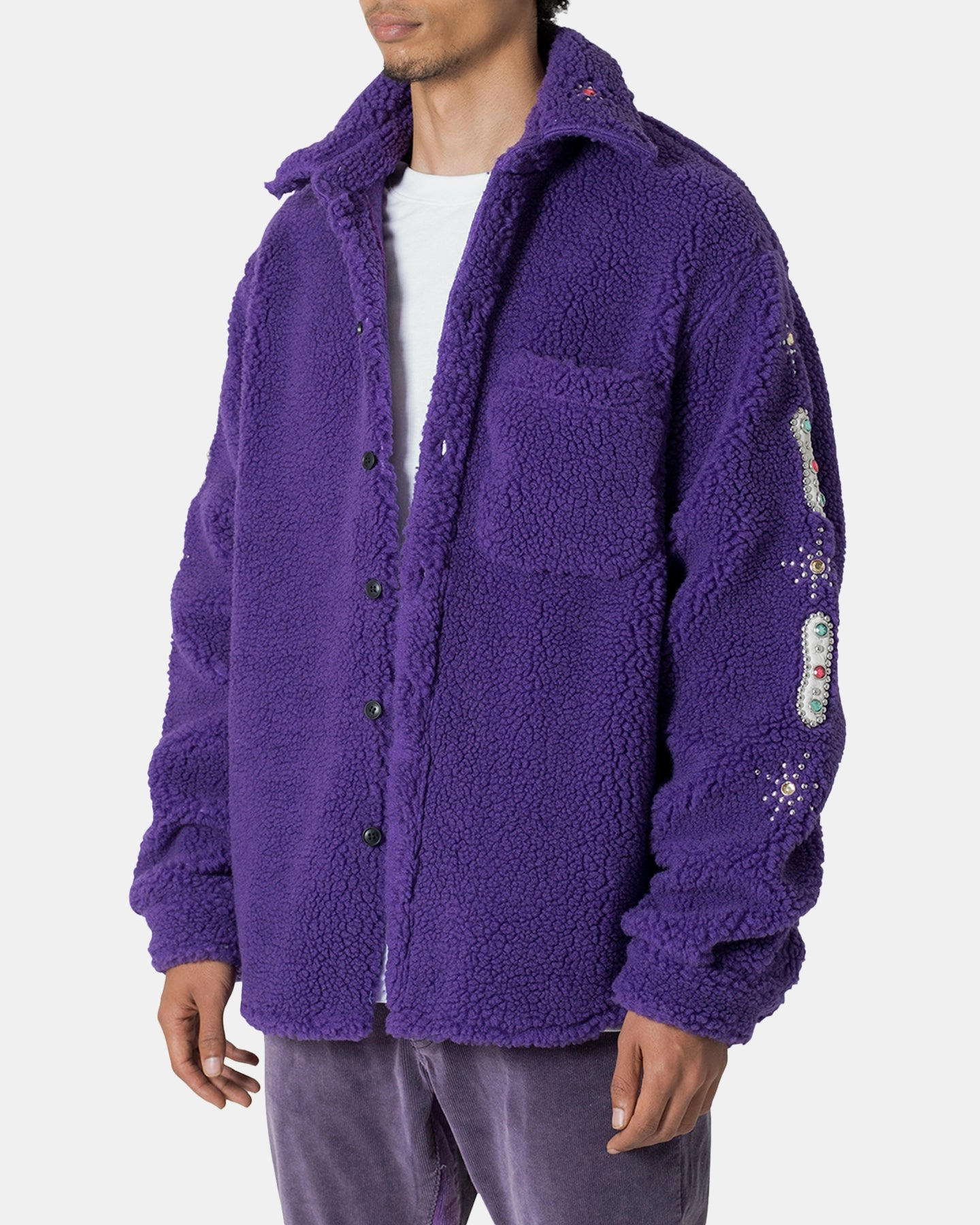 MNML Jewel Sherpa Jacket Purple Waterproof Fabric