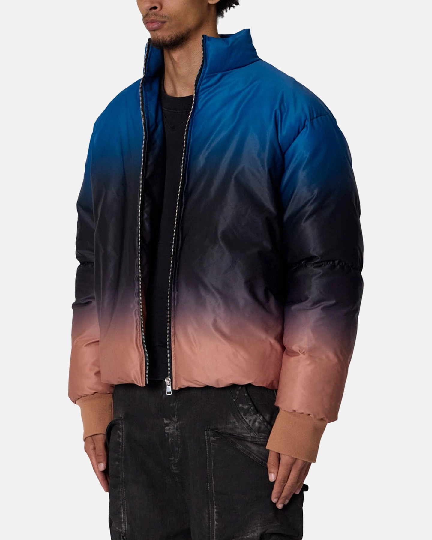 MNML Jupiter Ombre Puffer Jacket Blue/Pink Ergonomic Shoulder Design