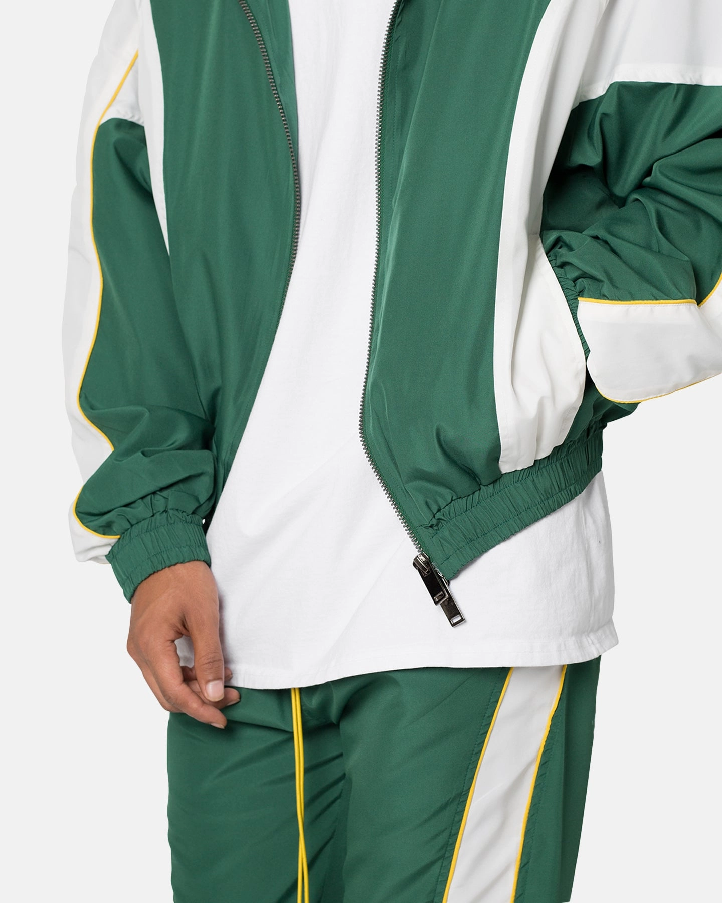 MNML Moto Racing Jacket Green/White Casual Comfort