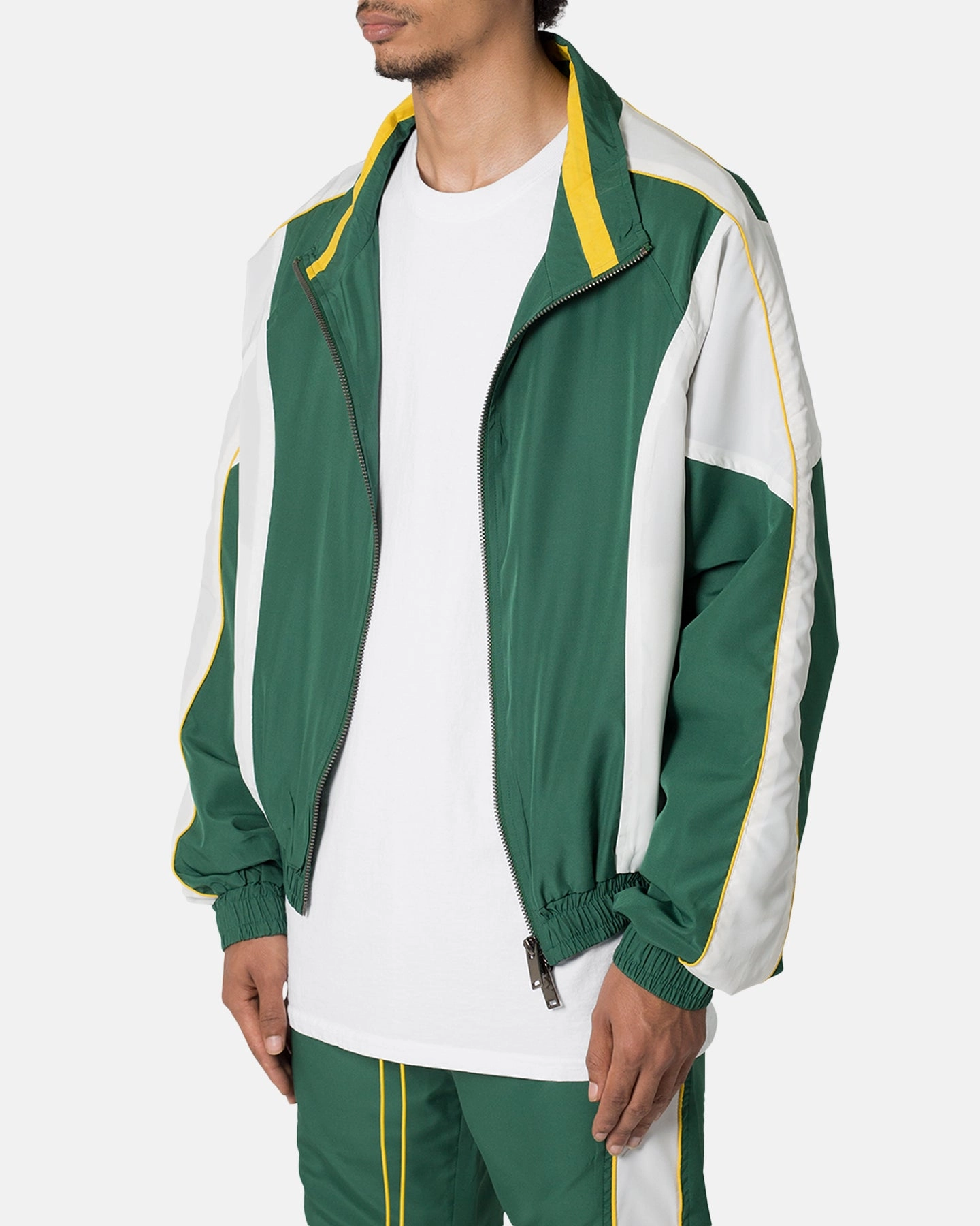 complementary item Gray MNML Moto Racing Jacket Green/White