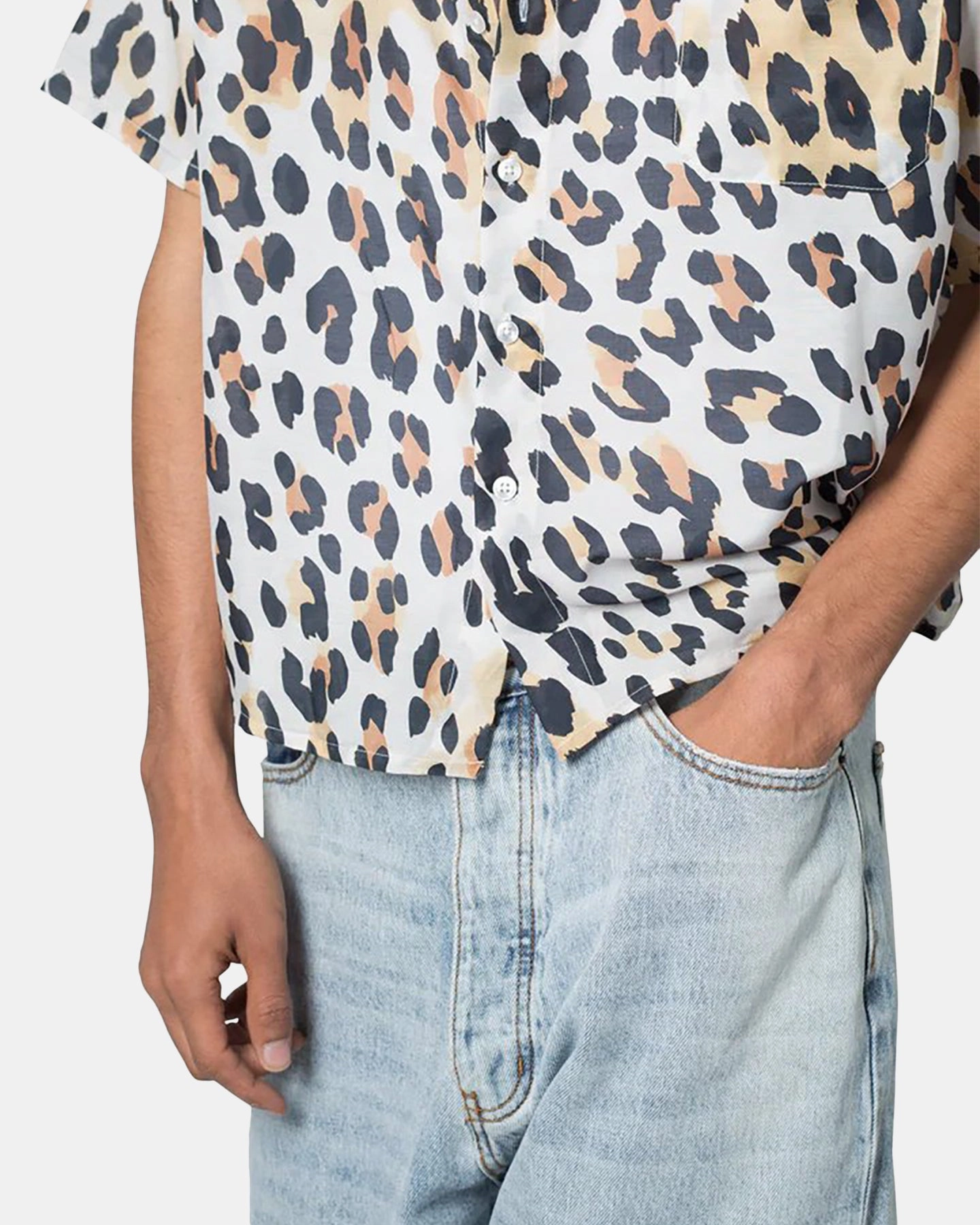 UV Protective Coating Local Favorite MNML Painted Leopard Short Sleeve Shirt Multi