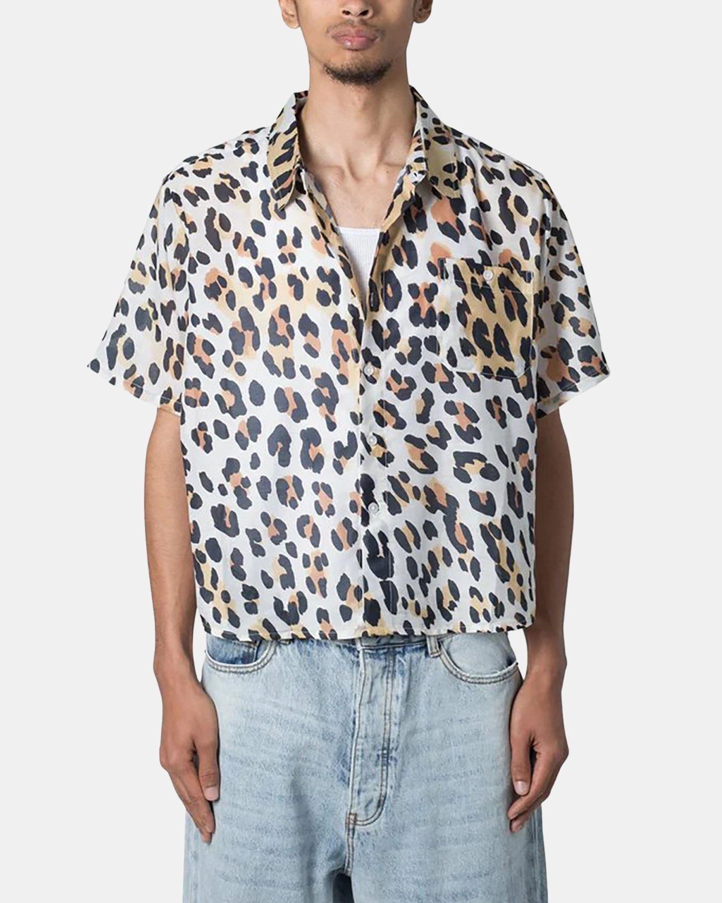 Anti Odor Treatment MNML Painted Leopard Short Sleeve Shirt Multi