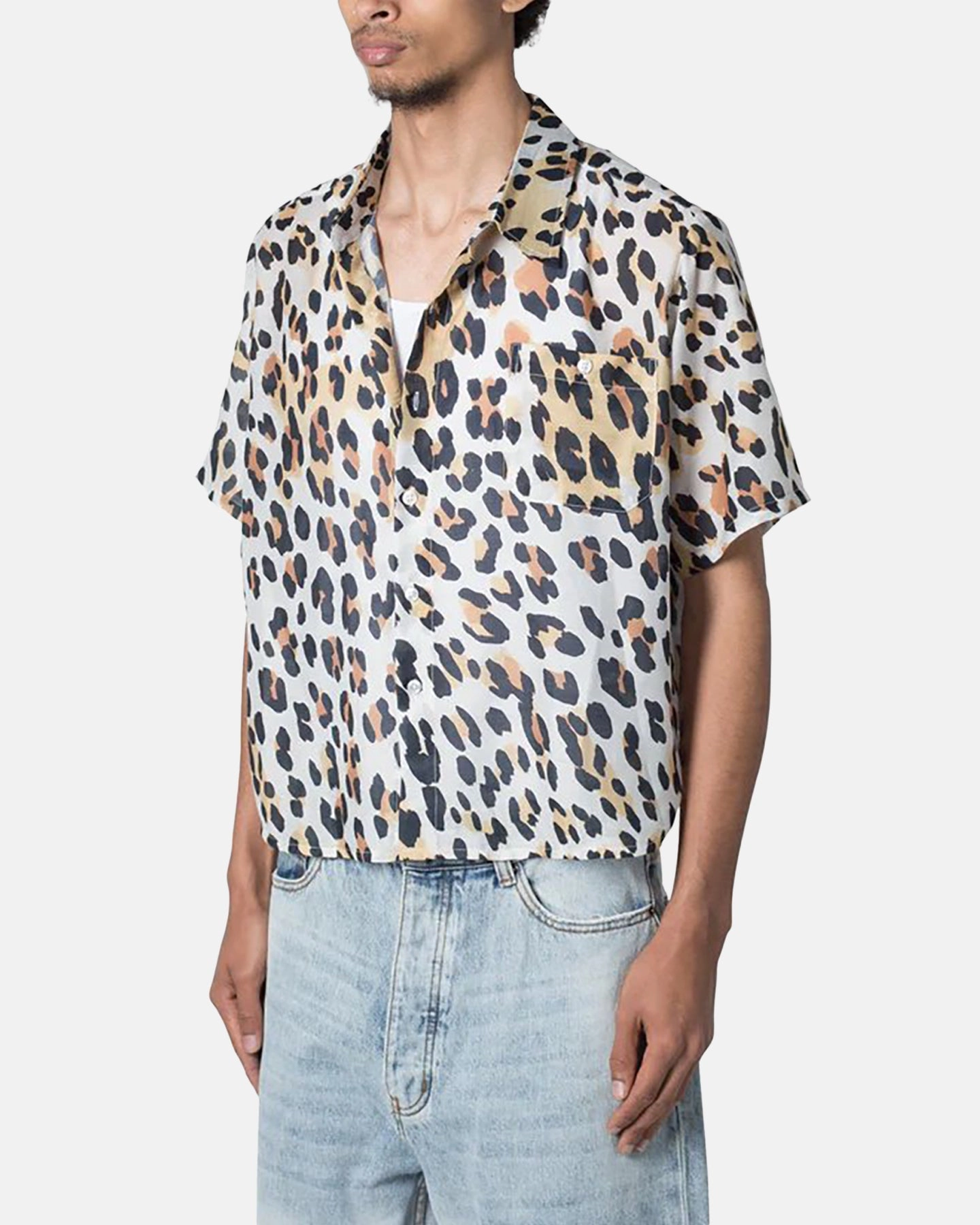 Festival Outfit MNML Painted Leopard Short Sleeve Shirt Multi