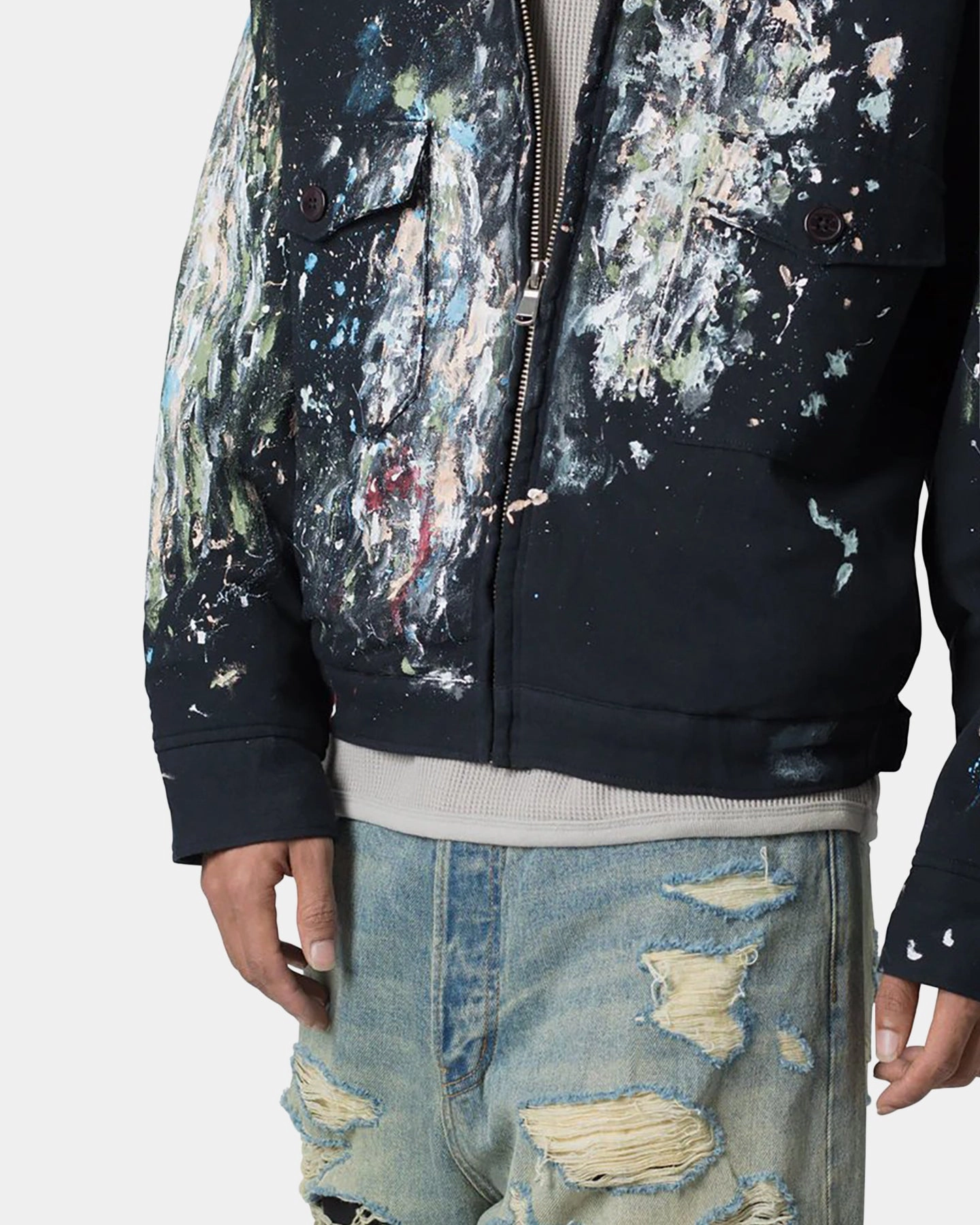 MNML Painters Work Jacket Black Document Lightweight Outerwear