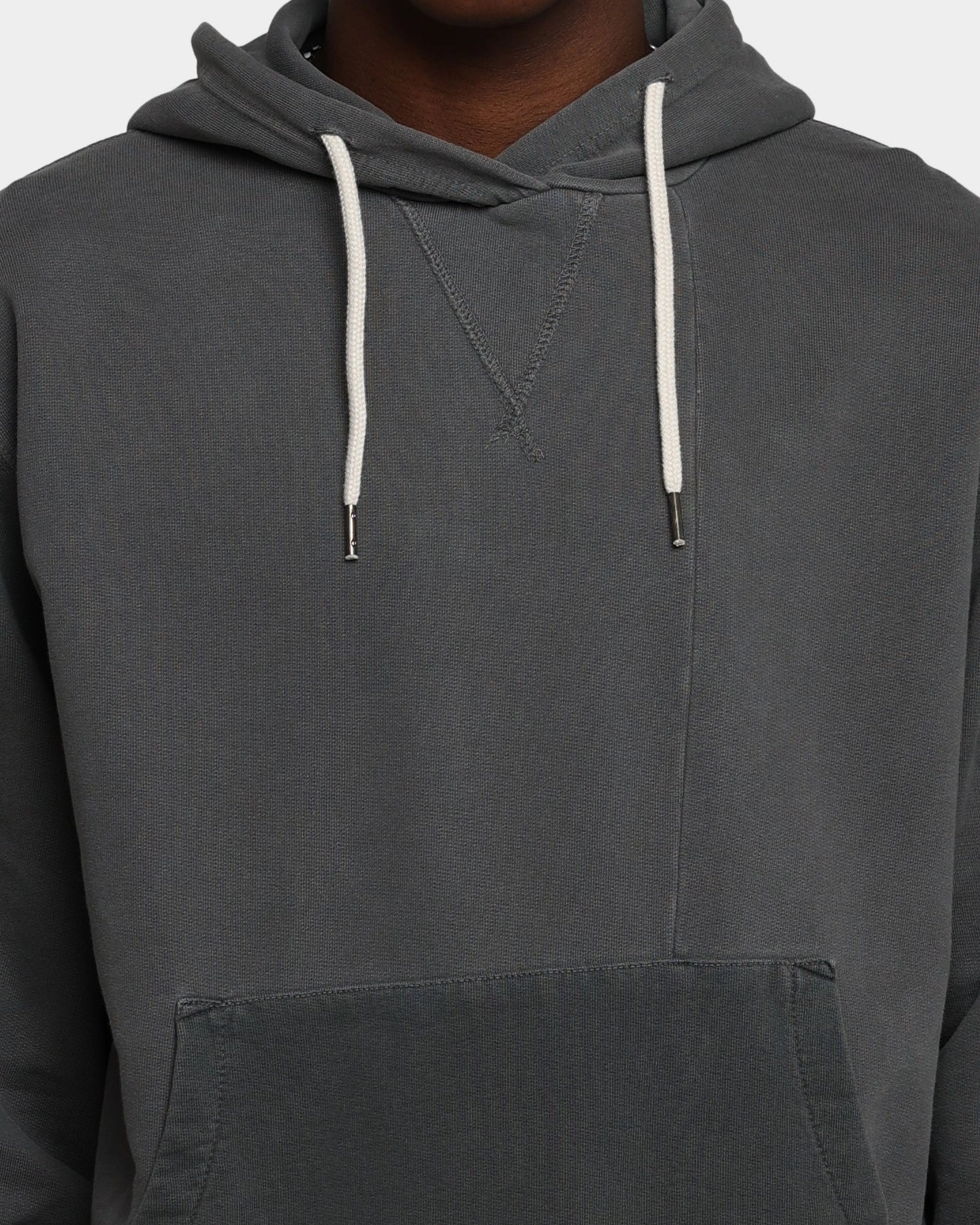 Heavyweight MoistureWicking MNML Panelled Vintage Hoodie Black