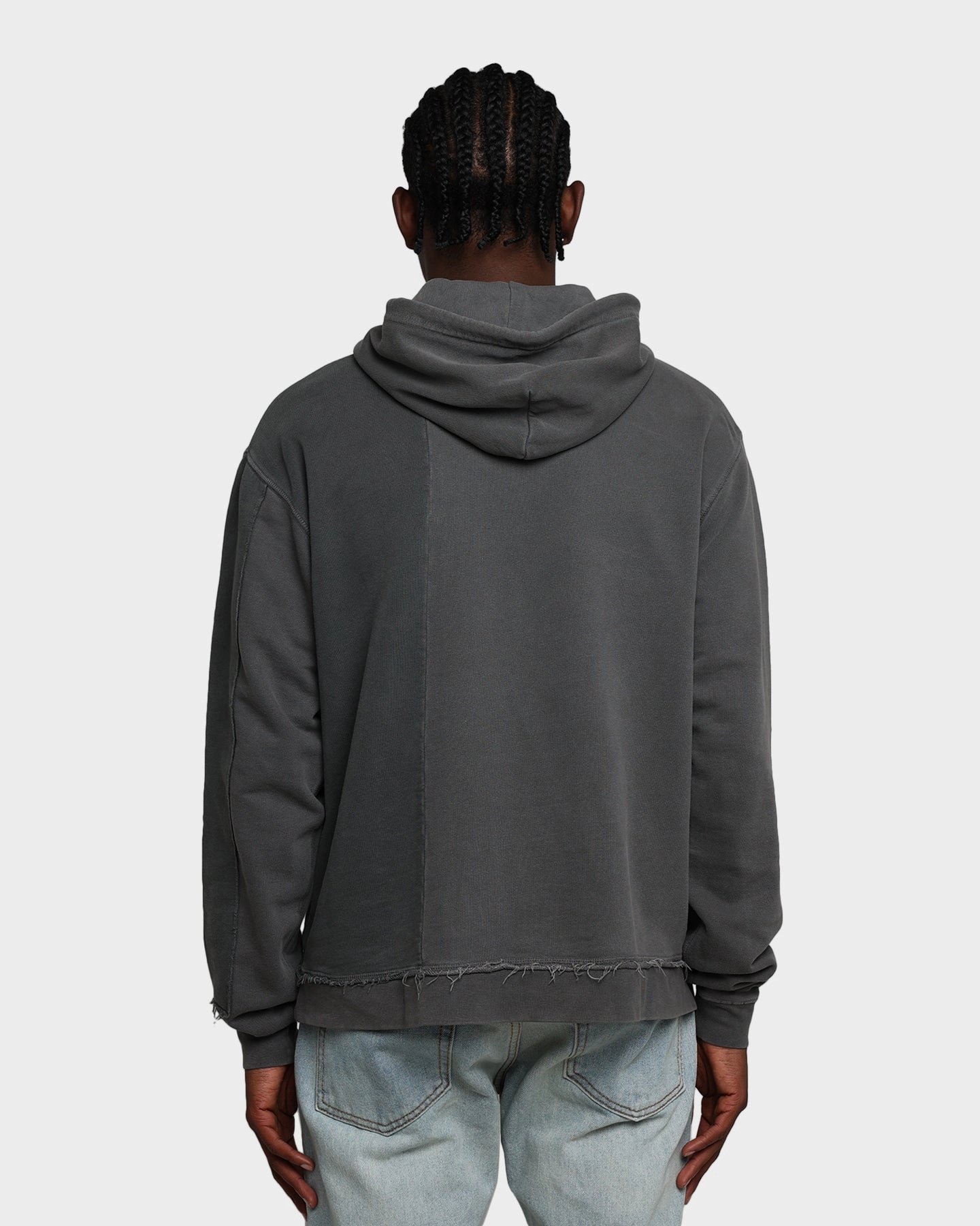 Lose MNML Panelled Vintage Hoodie Black