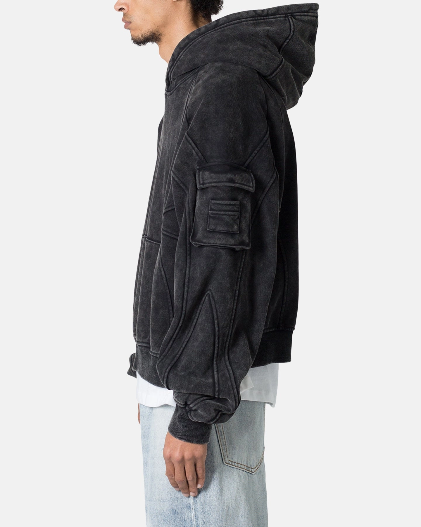 Magnetic Closure artists MNML Pocket Hoodie Charcoal Grey