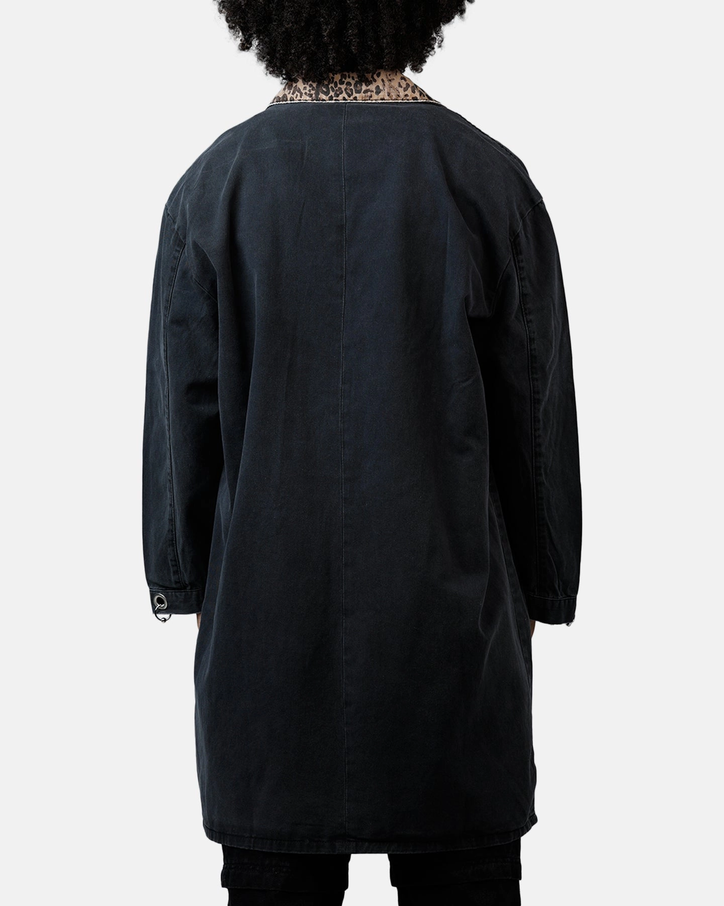 Windproof Design MNML Rusted Trench Coat Jacket Black