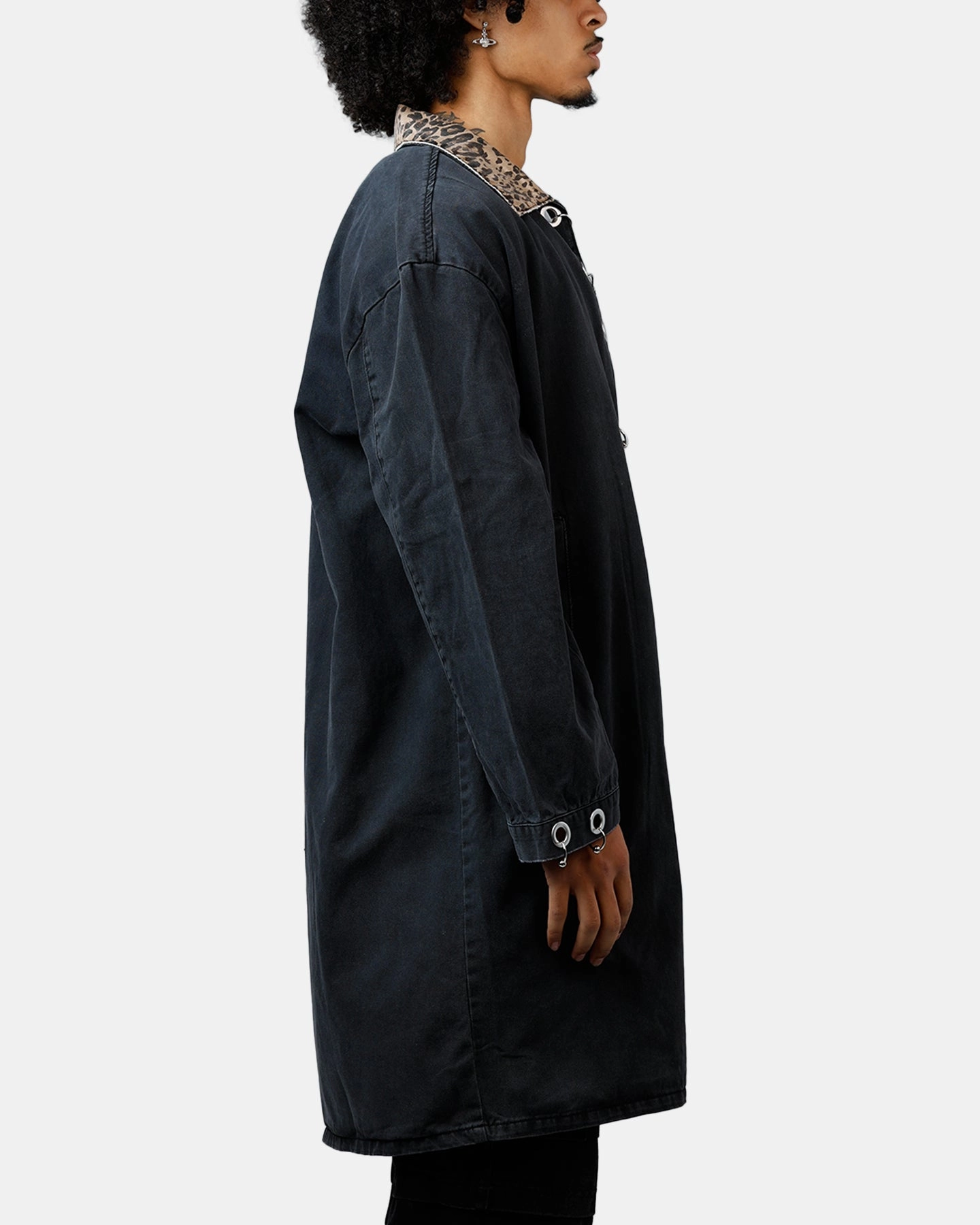 MNML Rusted Trench Coat Jacket Black Recycled Polyester Softshell Fabric