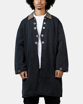 MNML Rusted Trench Coat Jacket Black campfire