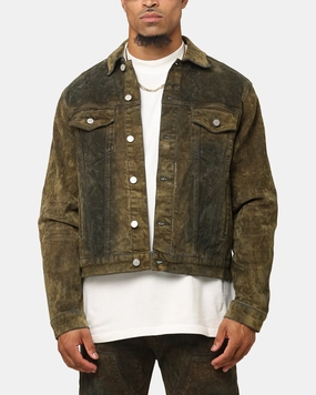 MNML SL3 Suede Jacket Olive/Black young people Adjustable Waist Tabs