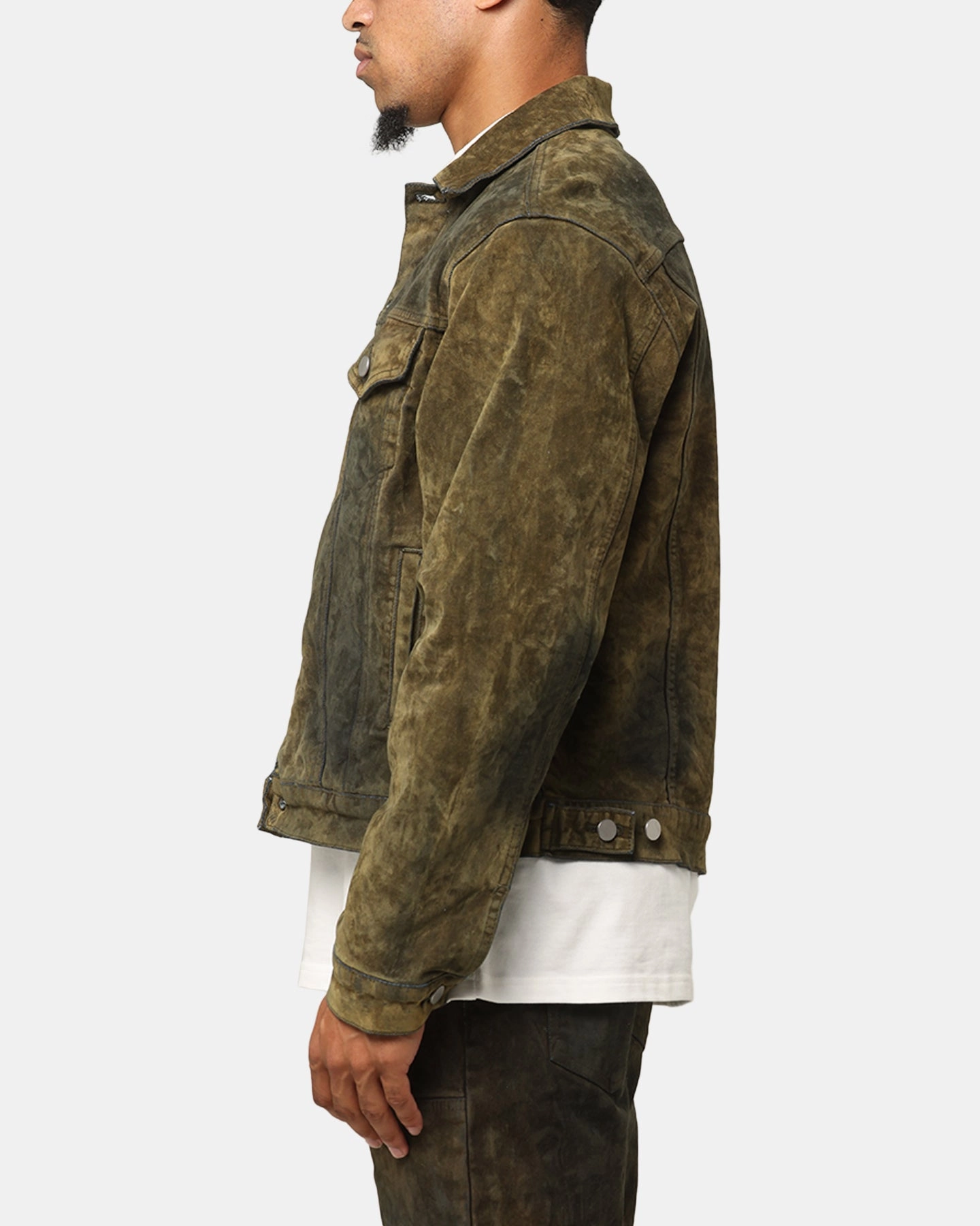 Magnetic Closure System MNML SL3 Suede Jacket Olive/Black