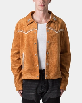 Timeless Form MNML Suede Collared Jacket Orange