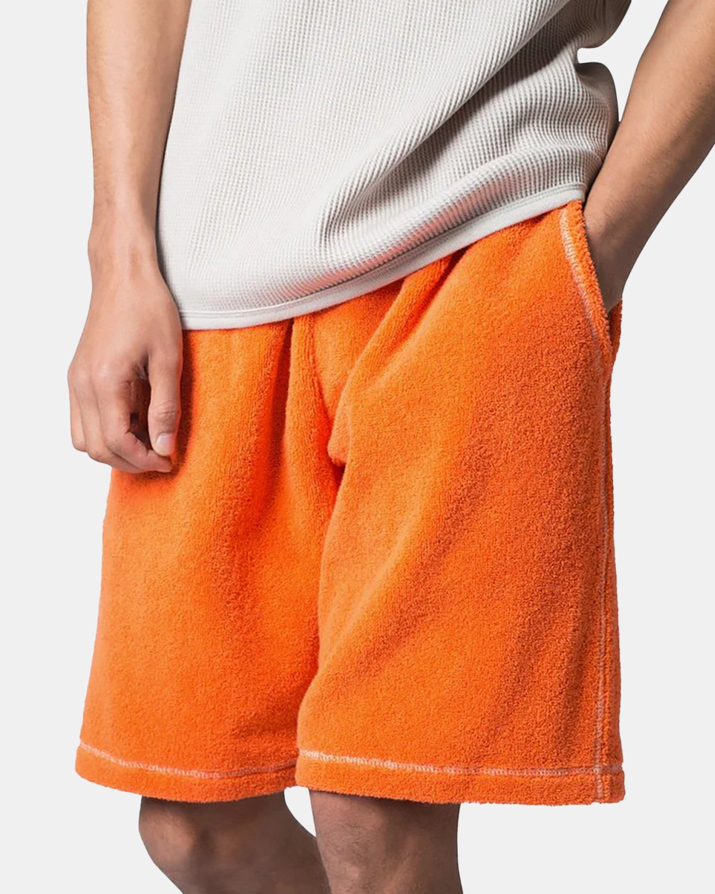 MNML Terry Cloth Shorts Orange Eye-catching Design