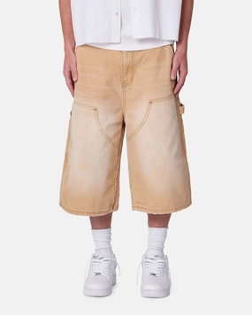 Polyester fabric MNML Ultra Baggy Carpenter Shorts Washed Tan