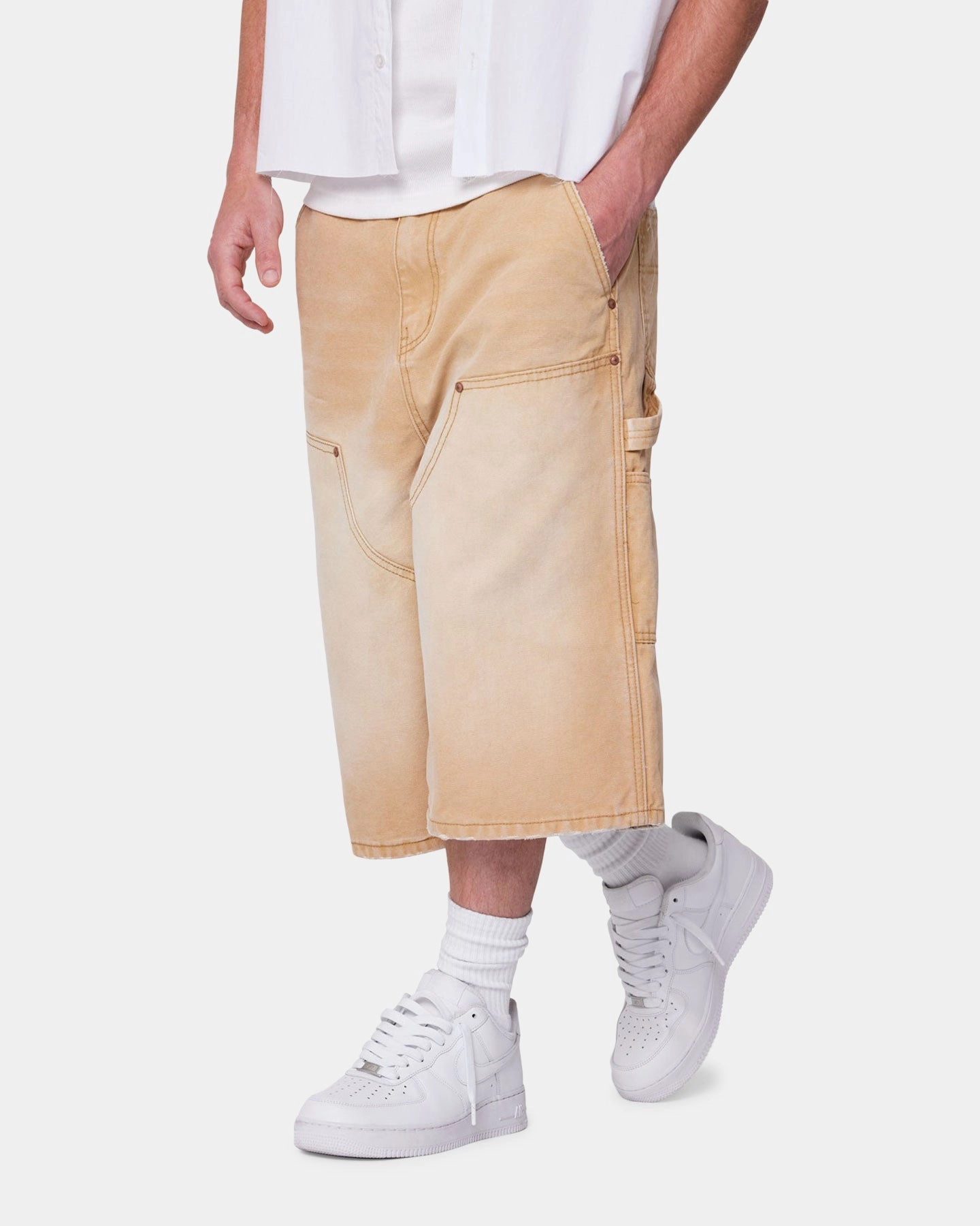 Casual Look water sports gear MNML Ultra Baggy Carpenter Shorts Washed Tan