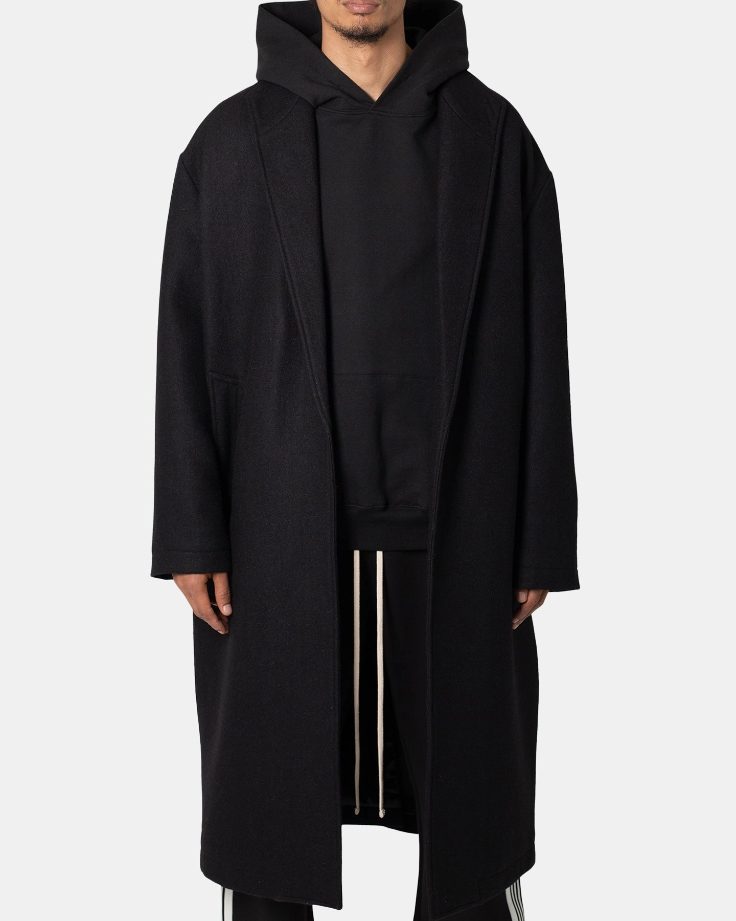 MNML Wool Coat Black Layered