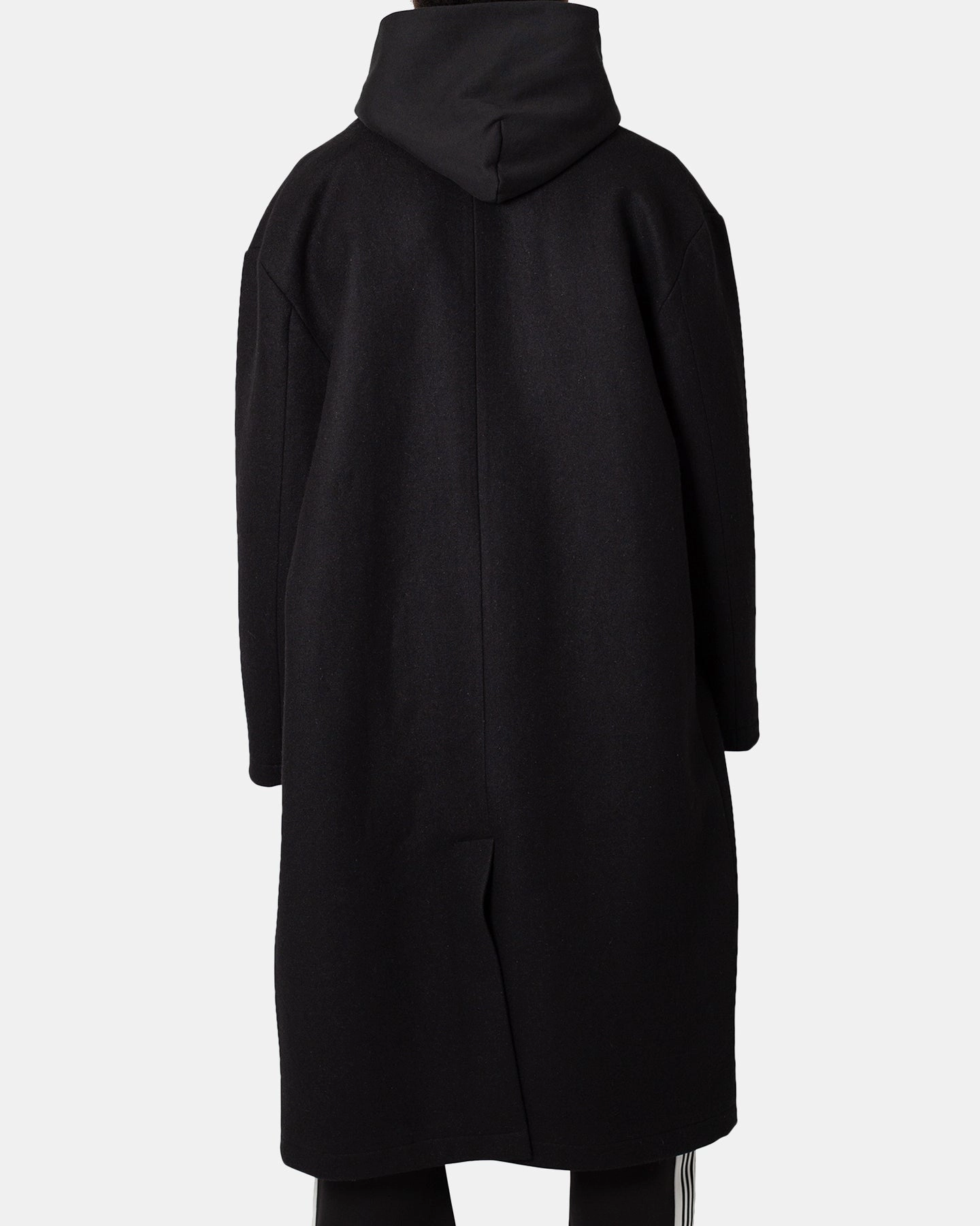 MNML Wool Coat Black Adjustable Hood