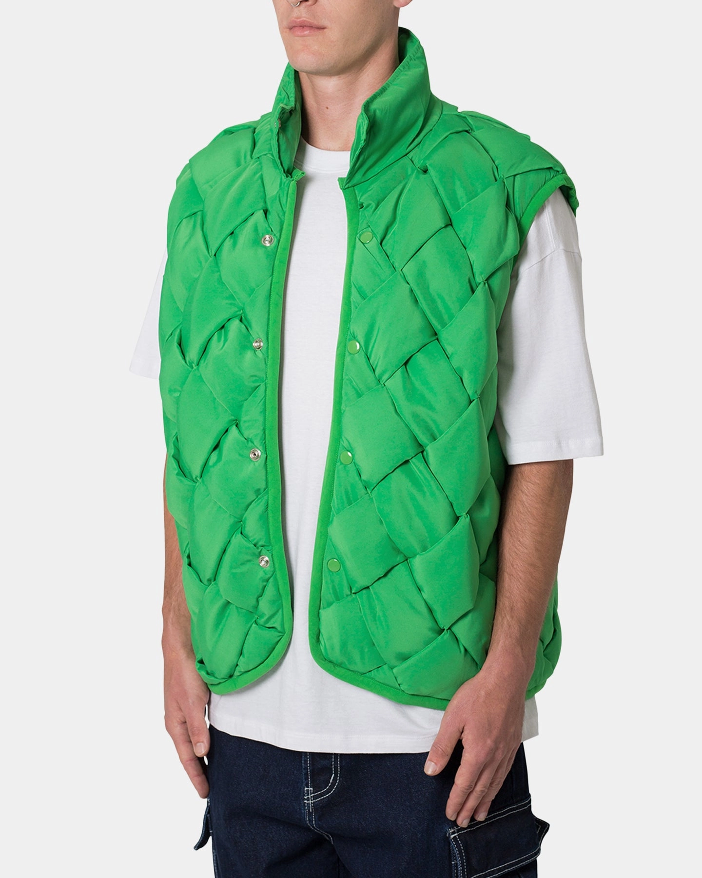 MNML Woven Puffer Vest Green Bohemian