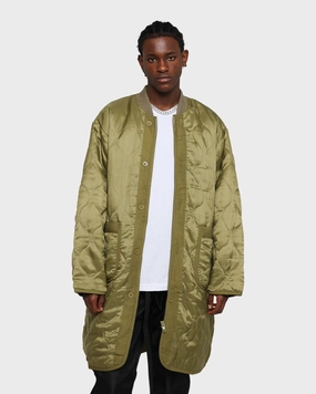 MNML Zip Up Bomber Trench Jacket Olive Appointment Light Shell
