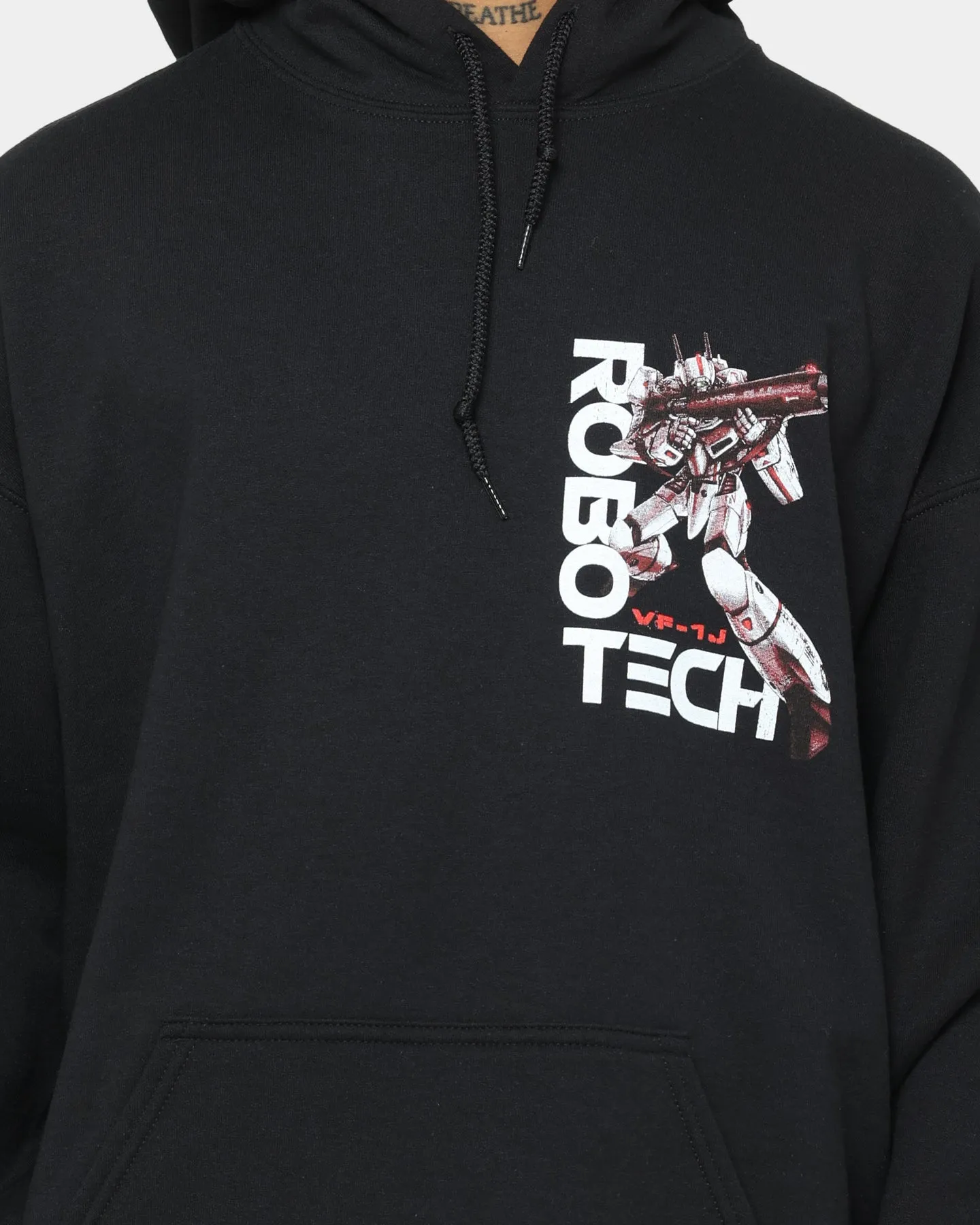 Reinforced Stress Points American Thrift X Robotech VF1J Hoodie Black