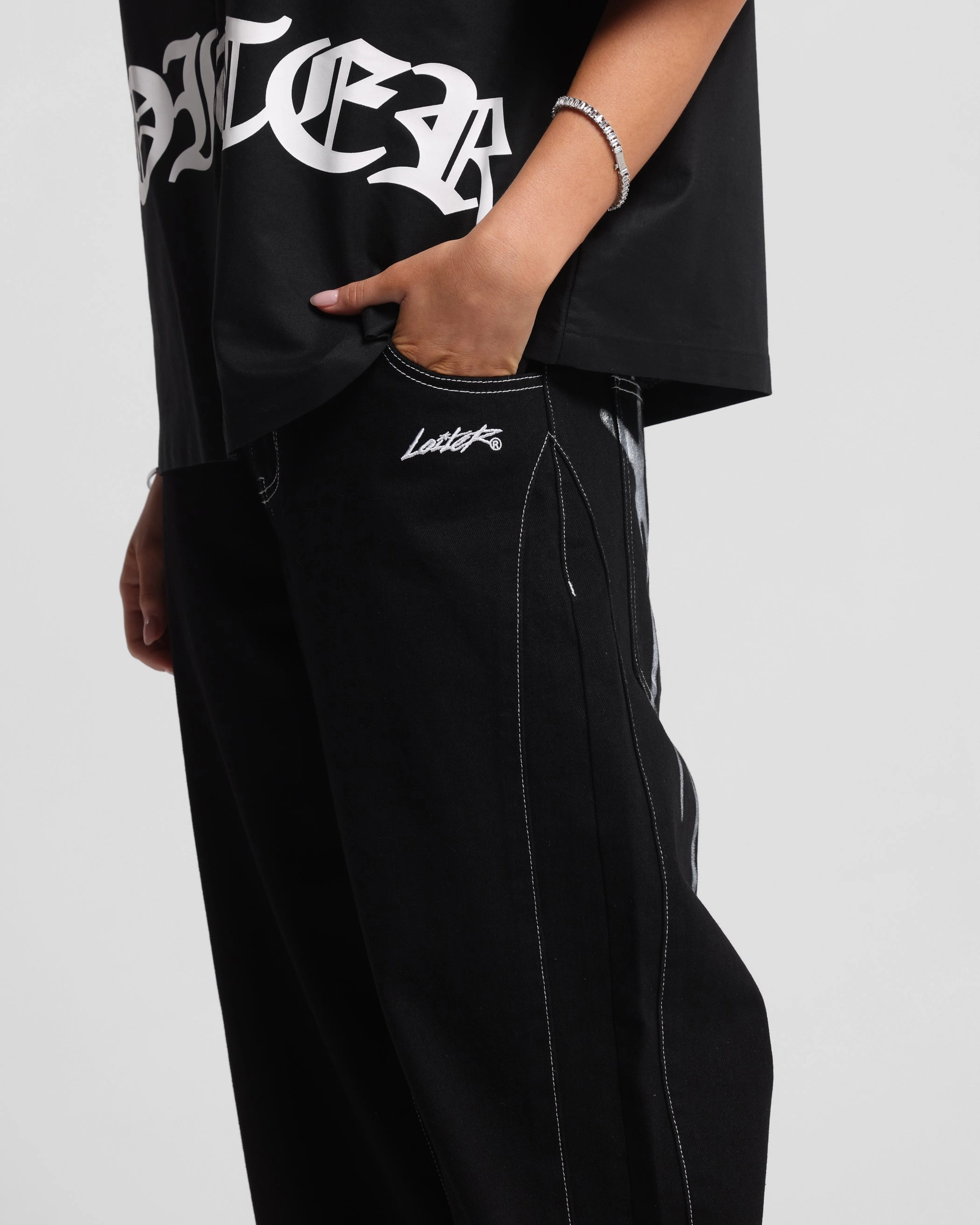 Loiter Shadow Jeans Black Classic Five Pocket Urban Look