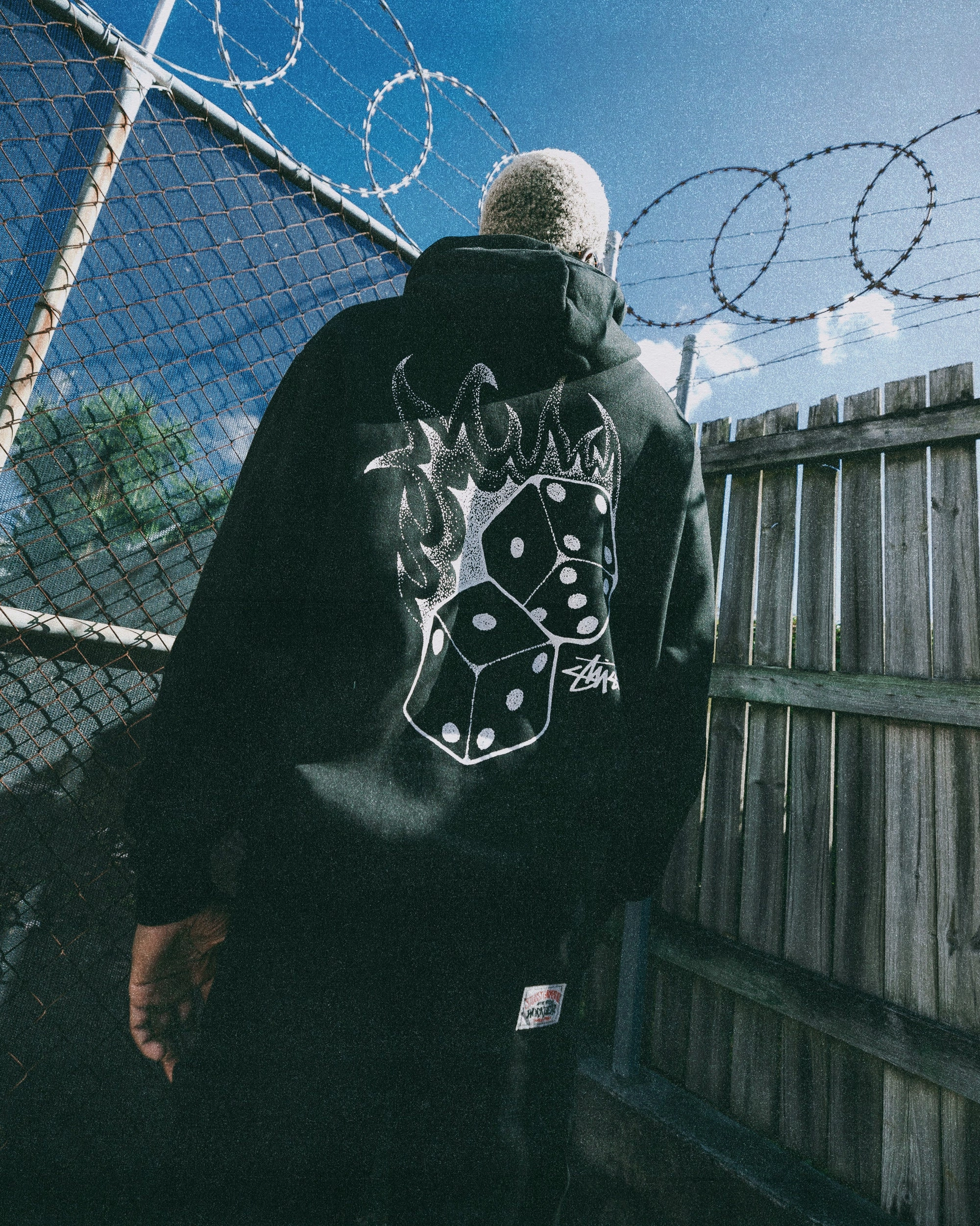 Cowboy Stussy Fire Dice 50-50 Hoodie Pigment Black