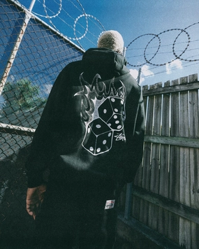 Cowboy Stussy Fire Dice 50-50 Hoodie Pigment Black