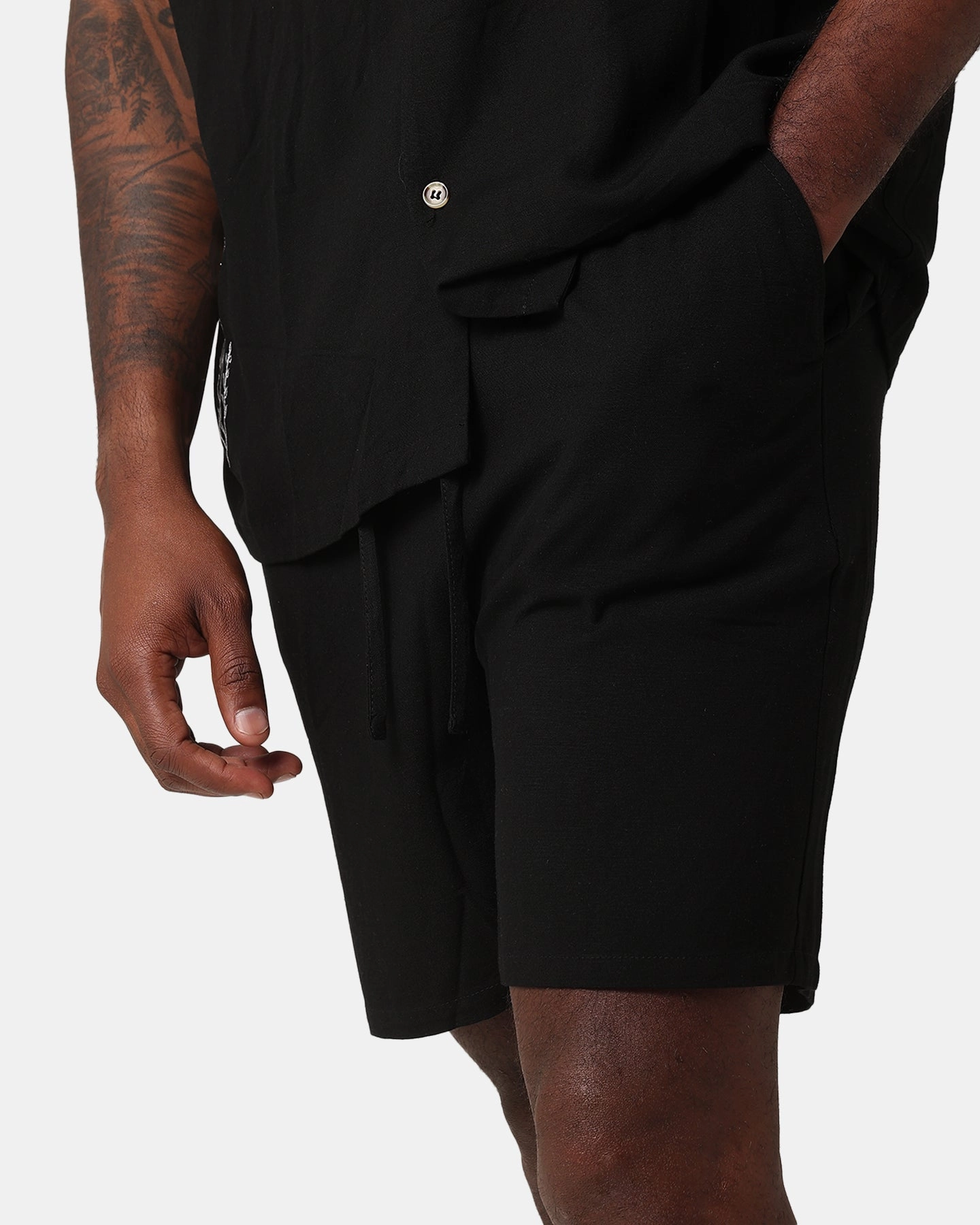 XXIII Ezrah Linen Shorts Black Snag Free Material