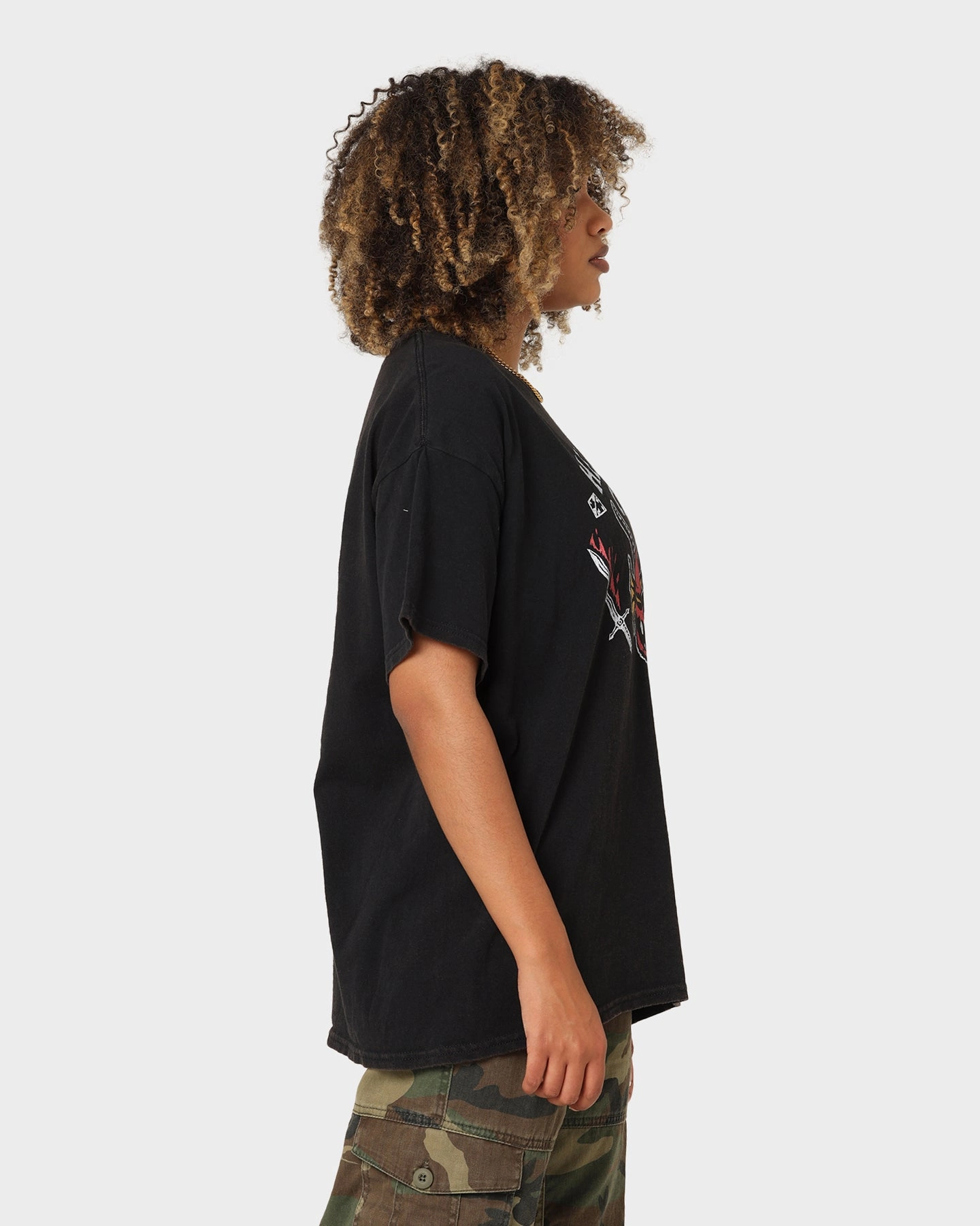 Versatile Wardrobe Piece Goat Crew Goat Crew X Stranger Things Hellfire Club Vintage T-Shirt Washed Black